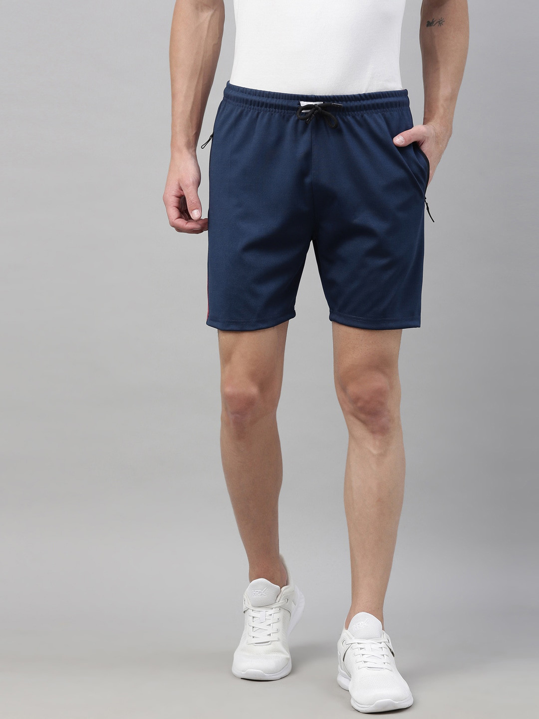 Bushirt Men Blue Solid Regular Fit Sports Shorts
