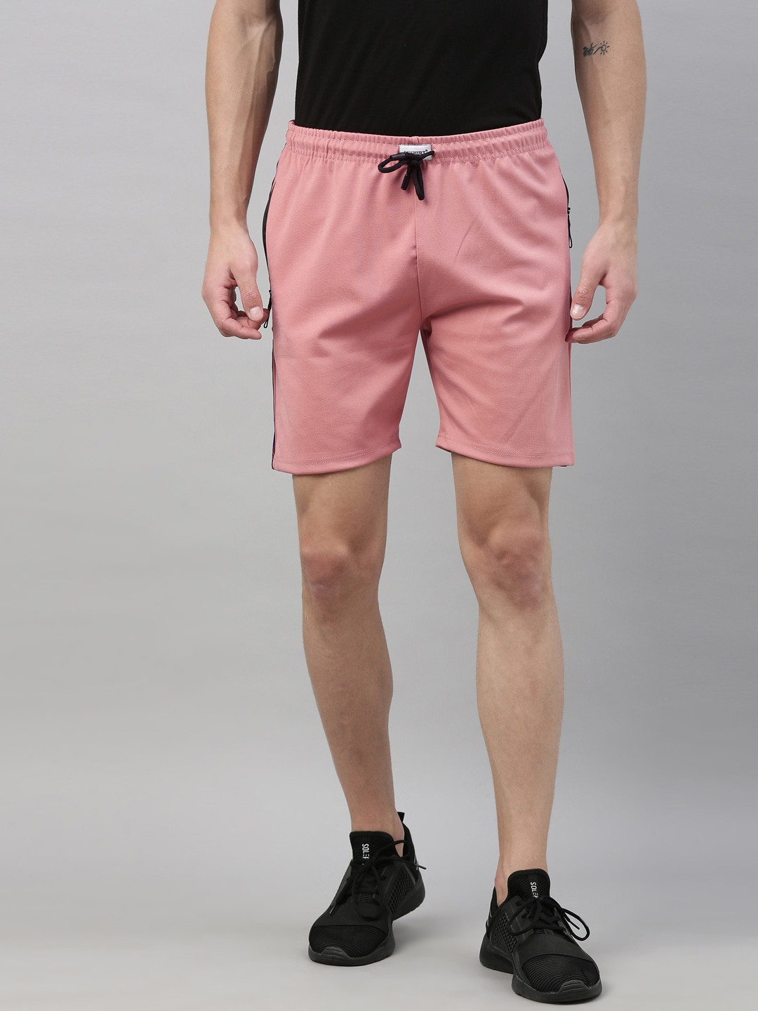 Bushirt Men Peach-Coloured Solid Regular Fit Sports Shorts