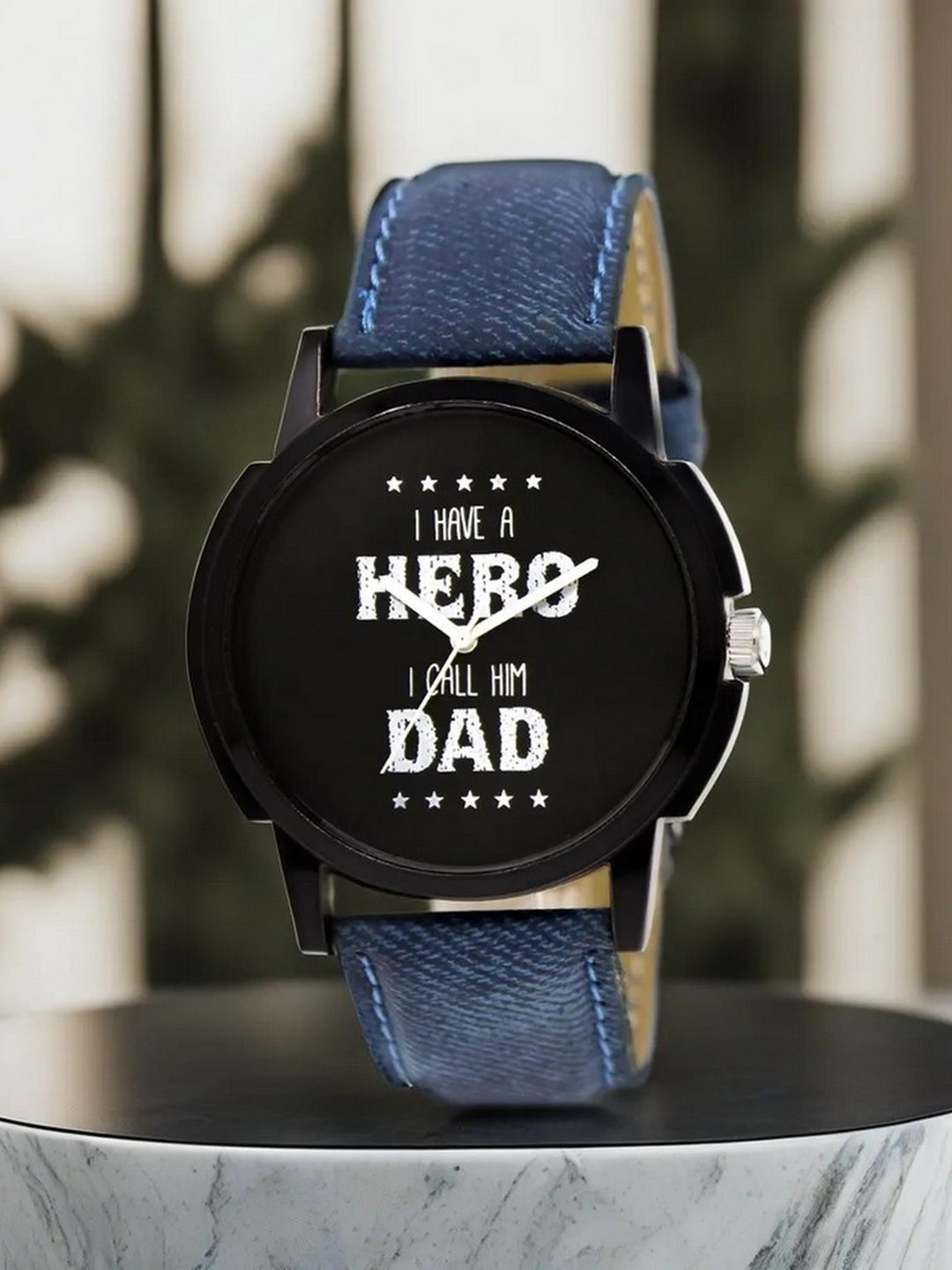 LOREM Men Black & Blue Analogue Watch LR07