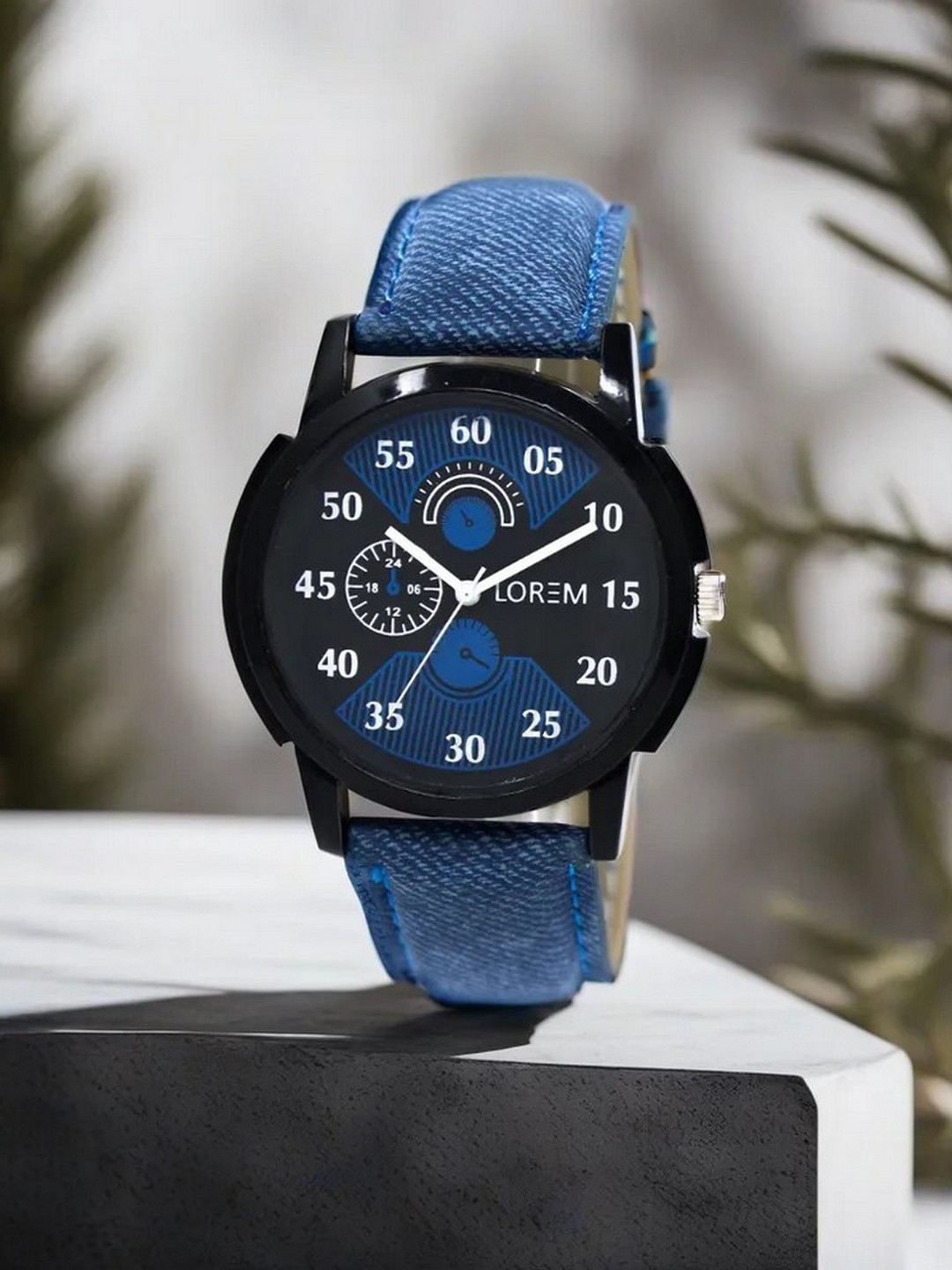 LOREM Men Blue Analogue Watch LR02