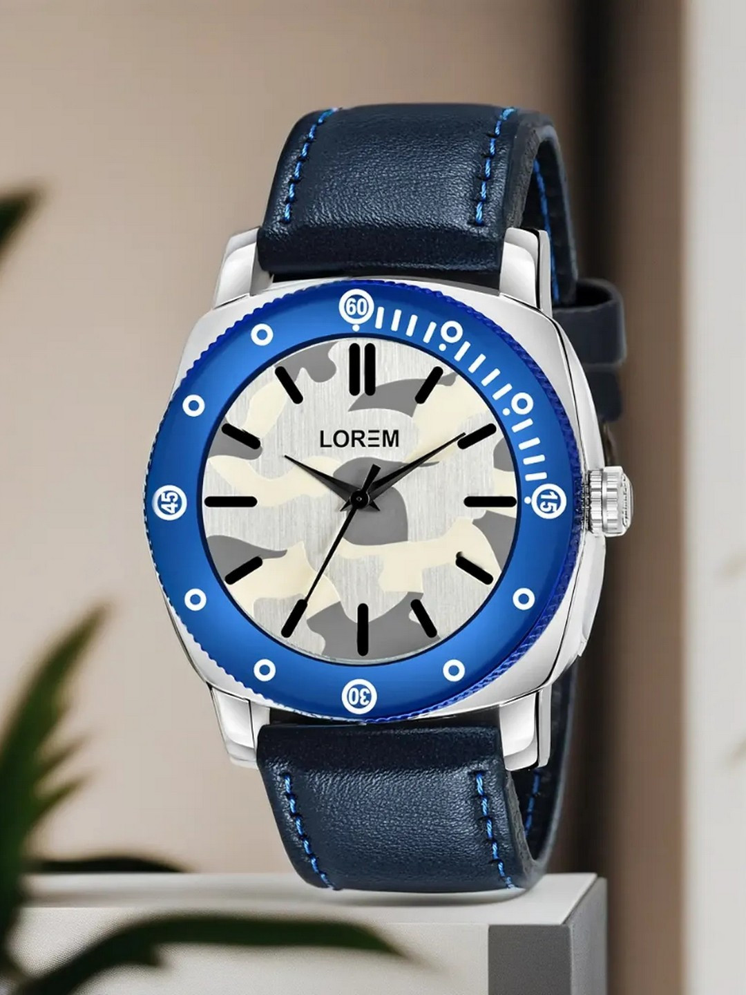LOREM Men Blue Analogue Watch