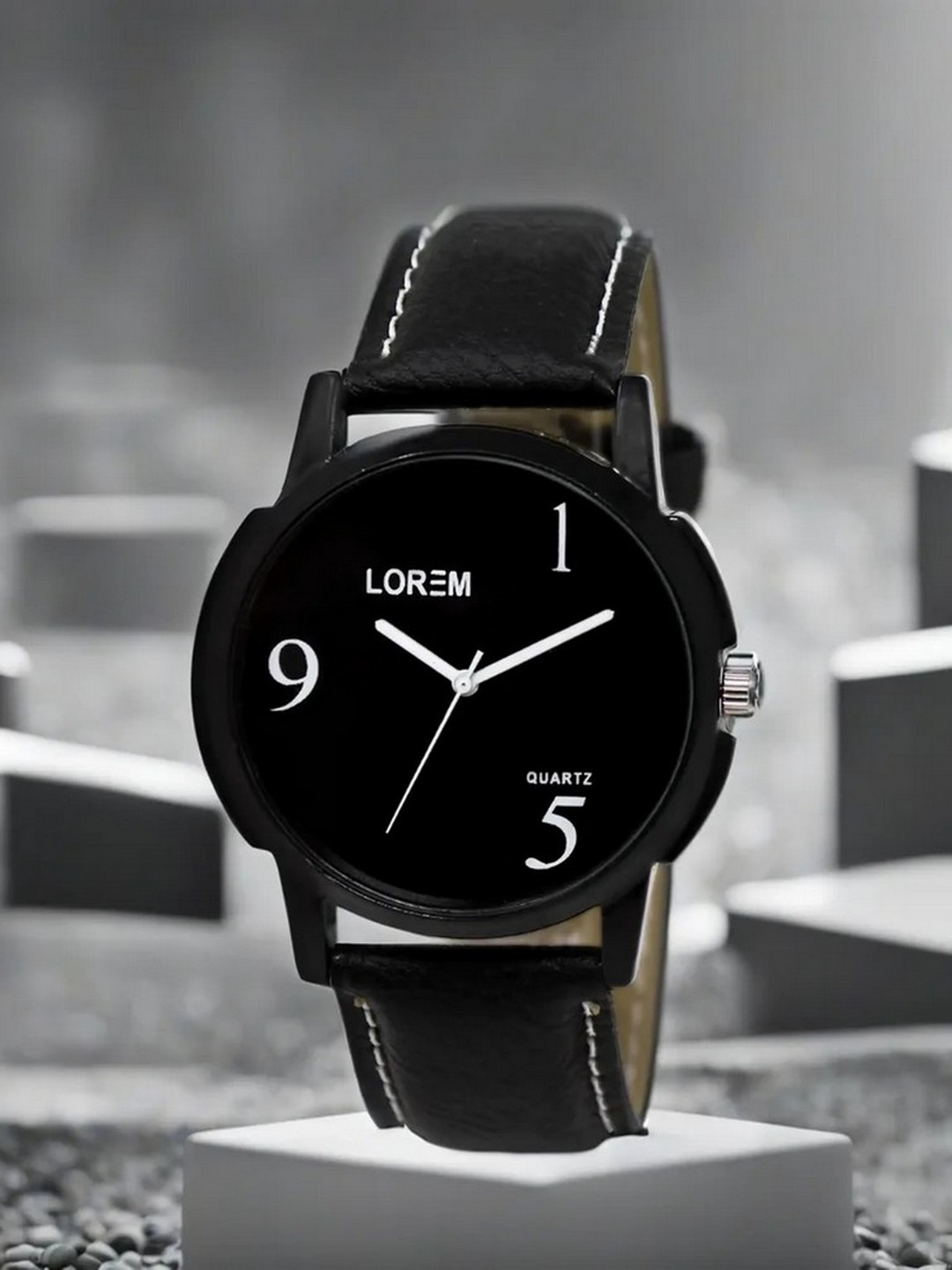 LOREM Men Black Analogue Watch LR06