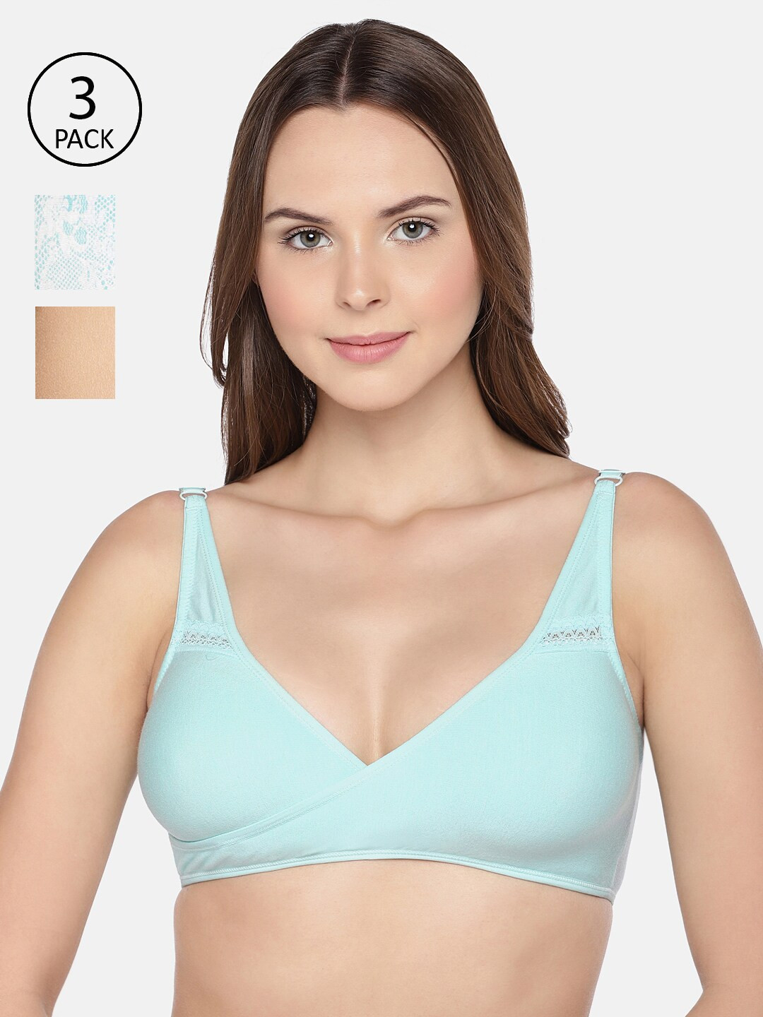 Inner Sense Pack of 3 Bamboo Cotton Non-Padded Everyday Maternity & Nursing Bra