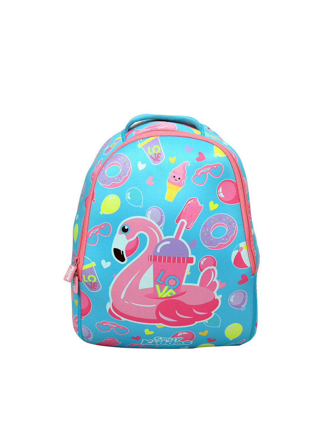 Smily Kiddos Unisex Kids Turquoise Blue & Pink Graphic Backpacks