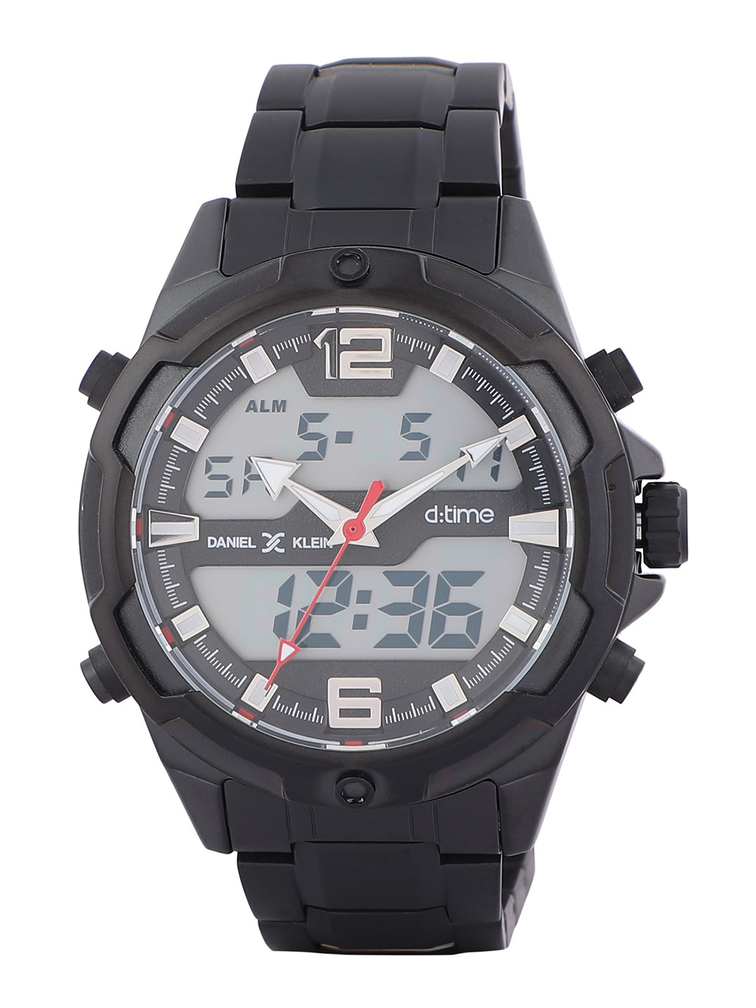 Daniel Klein Men Gunmetal-Toned Digital & Analogue Watch DK.1.12355-5