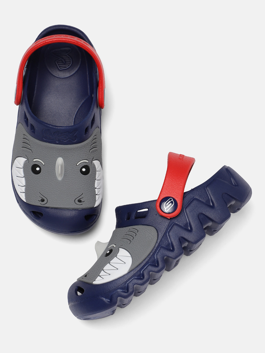 Skechers Boys Navy Blue & Grey Printed Clogs