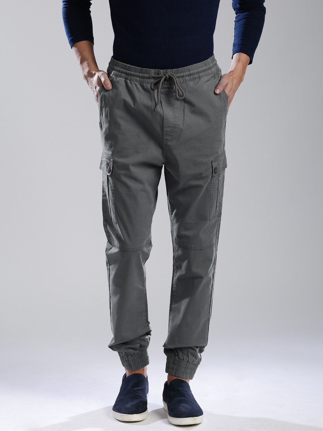 Buy HRX By Hrithik Roshan Men Charcoal Grey Solid Joggers  Trousers for  Men 2381780  Myntra