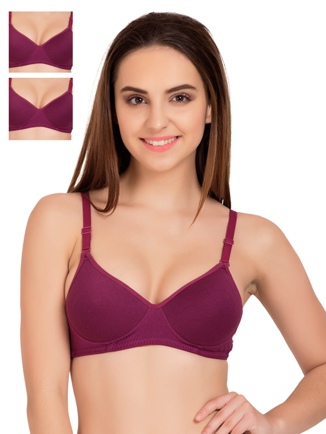 Tweens Pack of 3 Magenta Medium-Coverage T-Shirt Bras TW1301