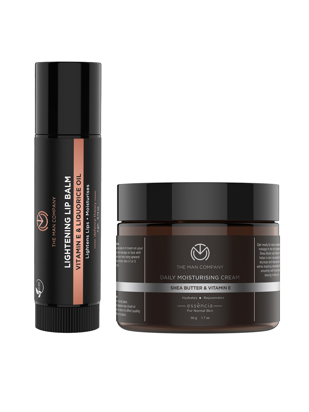 THE MAN COMPANY Set of Shea Butter & Vitamin E Moisturiser & Lightening Lip Balm