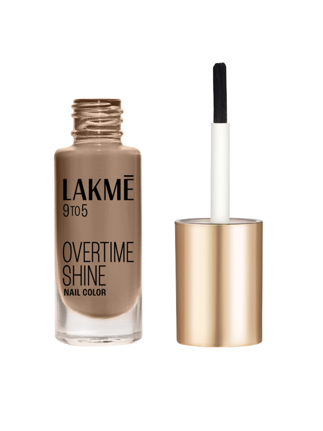 Lakme 9to5 Overtime Shine Glossy Long Lasting & Quick Dry Nail Color 6ml - Brown Sandcastle