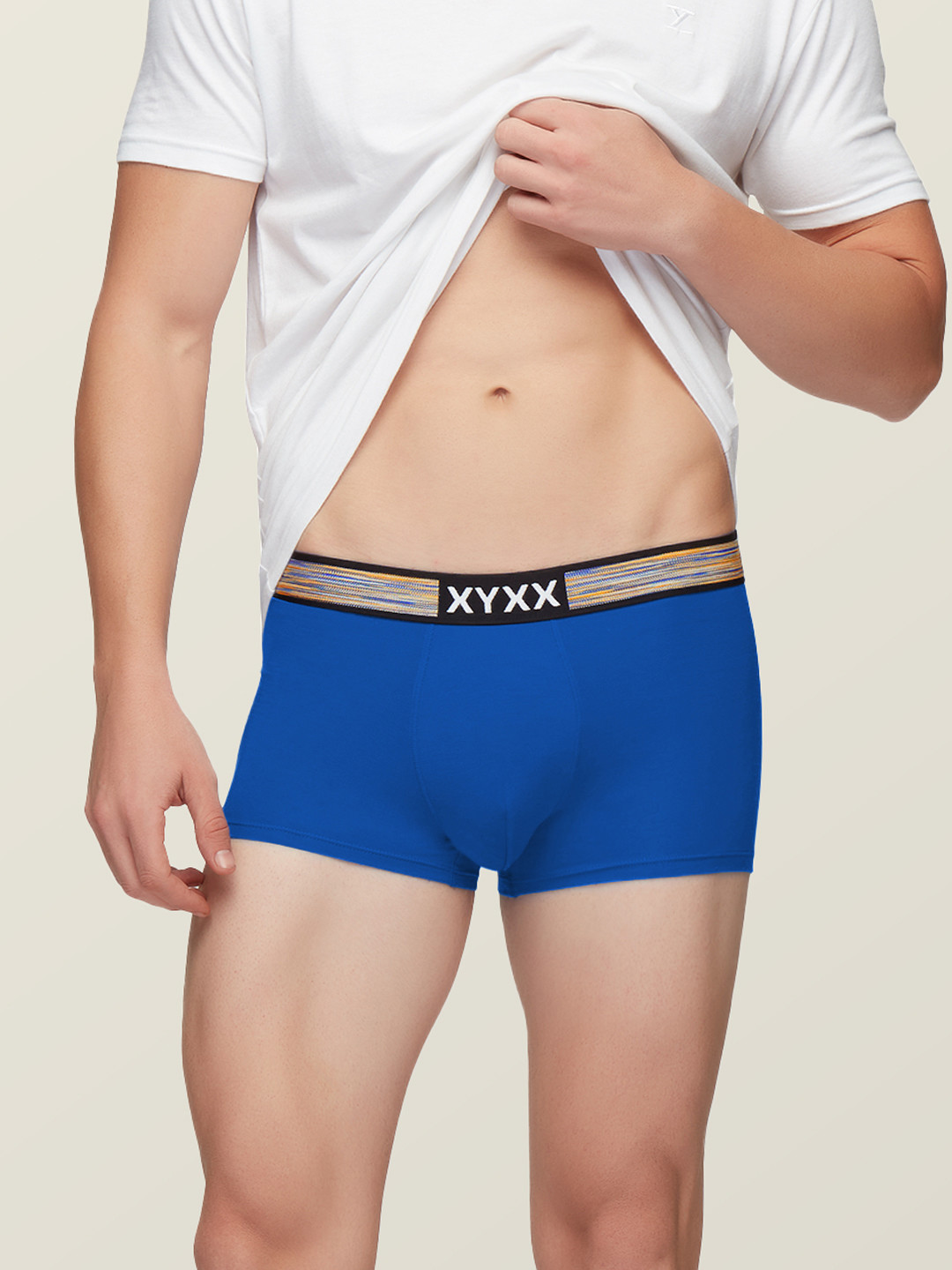 XYXX Men Blue Solid IntelliSoft Antimicrobial Micro Modal Trunks XYTRNK81