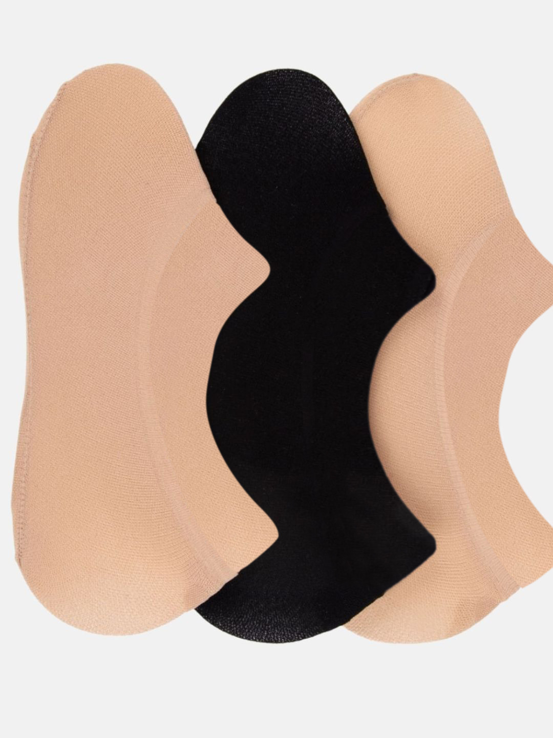 N2S NEXT2SKIN Women Pack Of 3 Solid Sheer Shoe-Liners