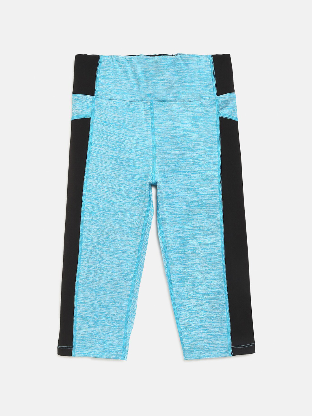 CHIMPRALA Girls Blue & Black Striped Regular Fit Capris