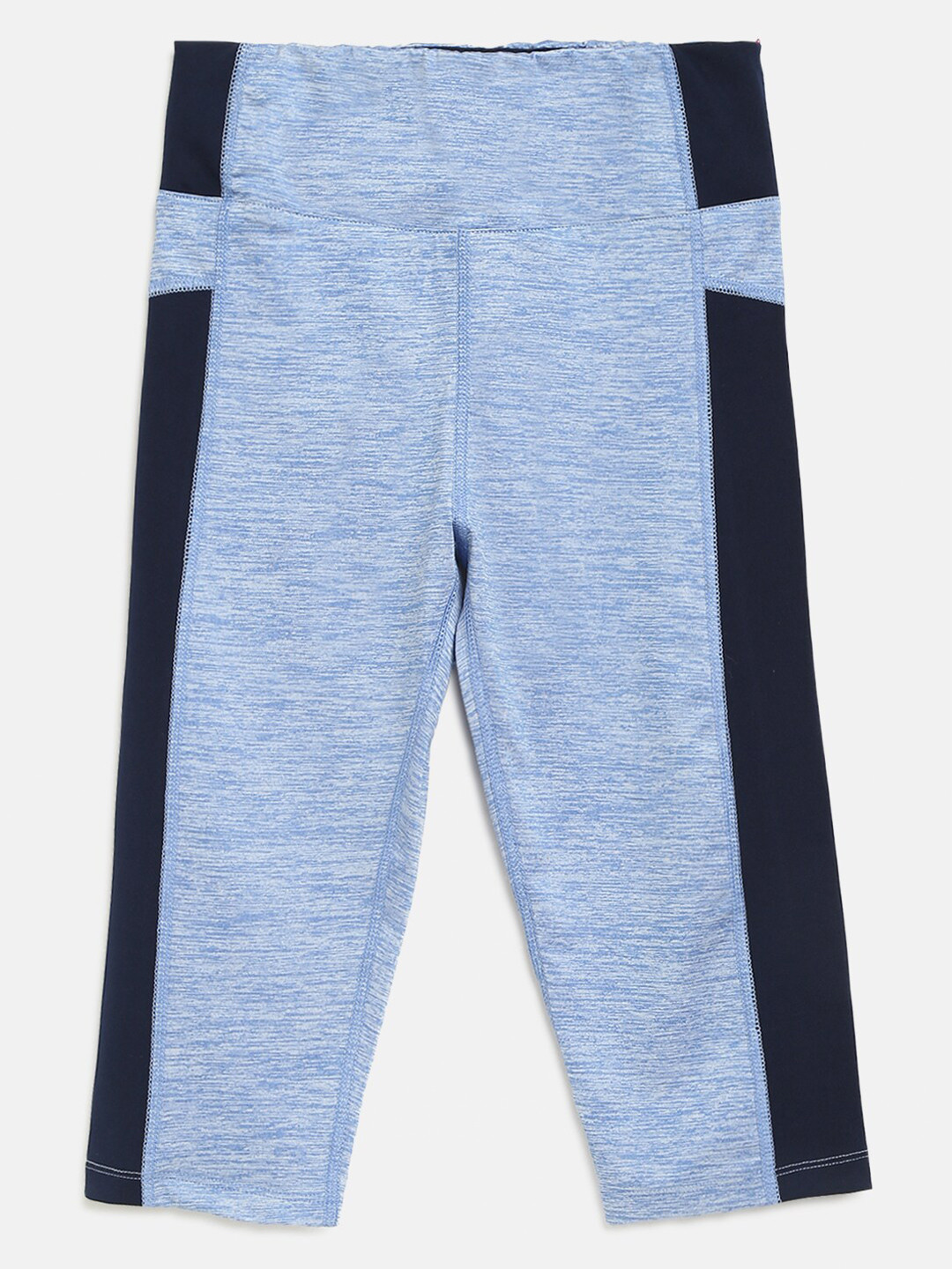 CHIMPRALA Girls Blue Striped Regular Fit Capris