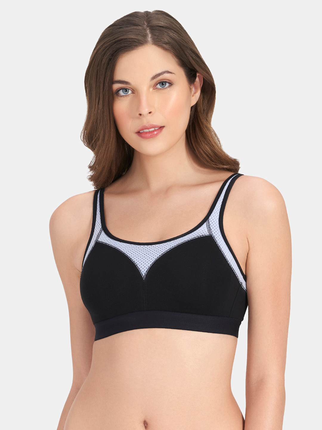 Amante Printed Non Padded Wirefree All Day Active Super Support Bra - BRA78701