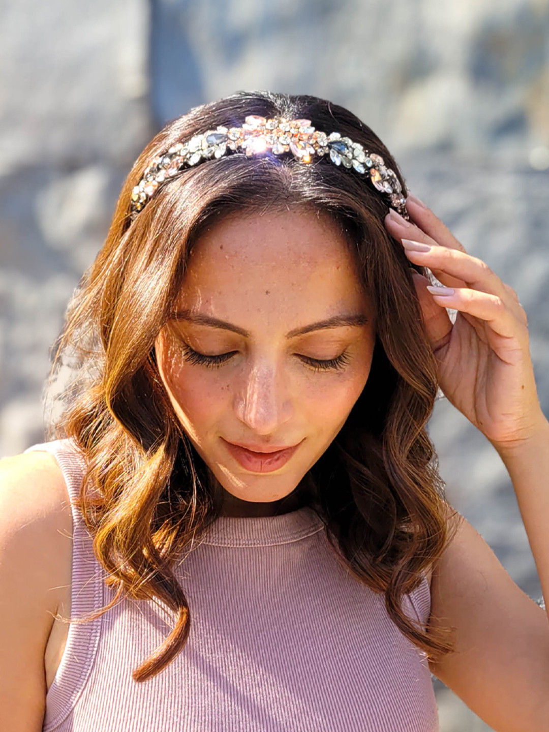 HAIR DRAMA CO. Women Rosemary Holographic Crystal Broad Headband