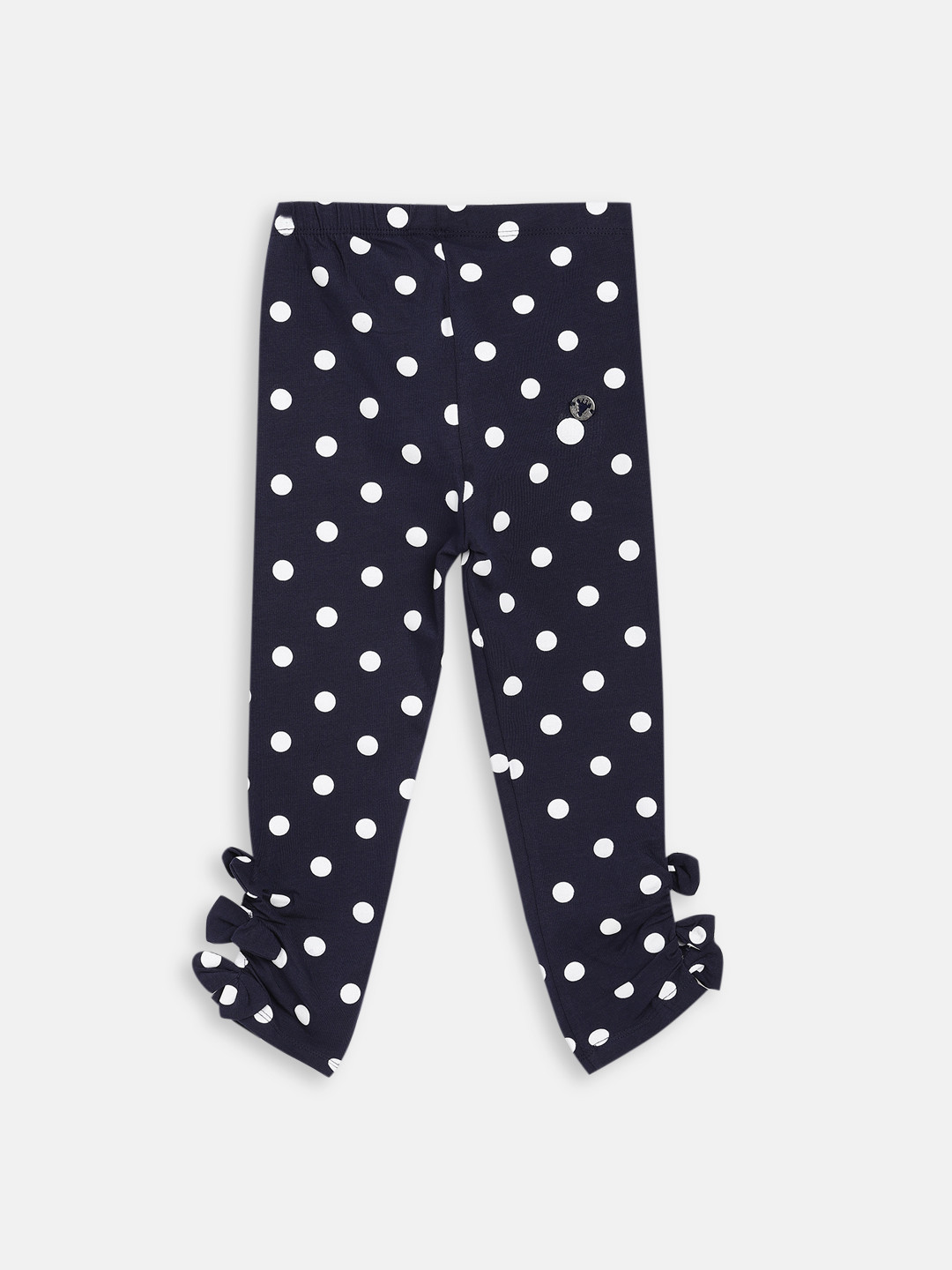 Blue Giraffe Girls Navy Blue & White Printed Leggings
