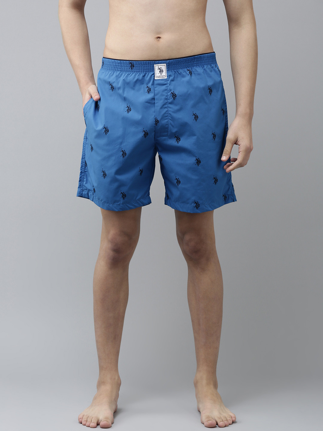 U.S. Polo Assn. Men Blue Logo Printed Boxers 8905202625124