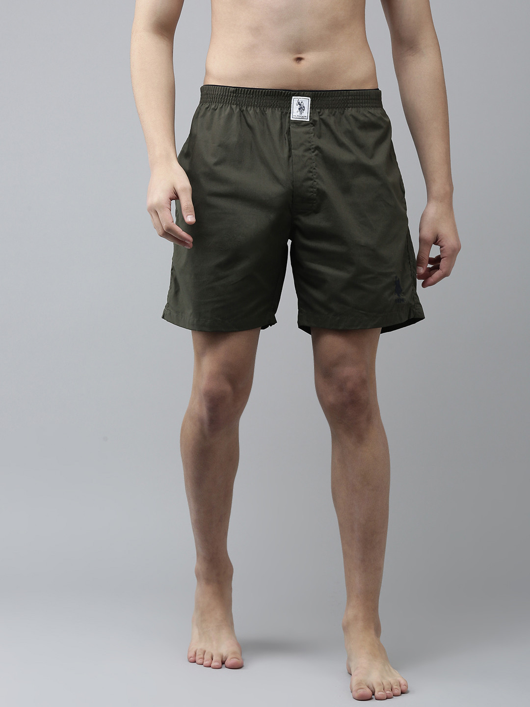 U.S. Polo Assn. Men Olive Green Solid Boxers 8905202127376