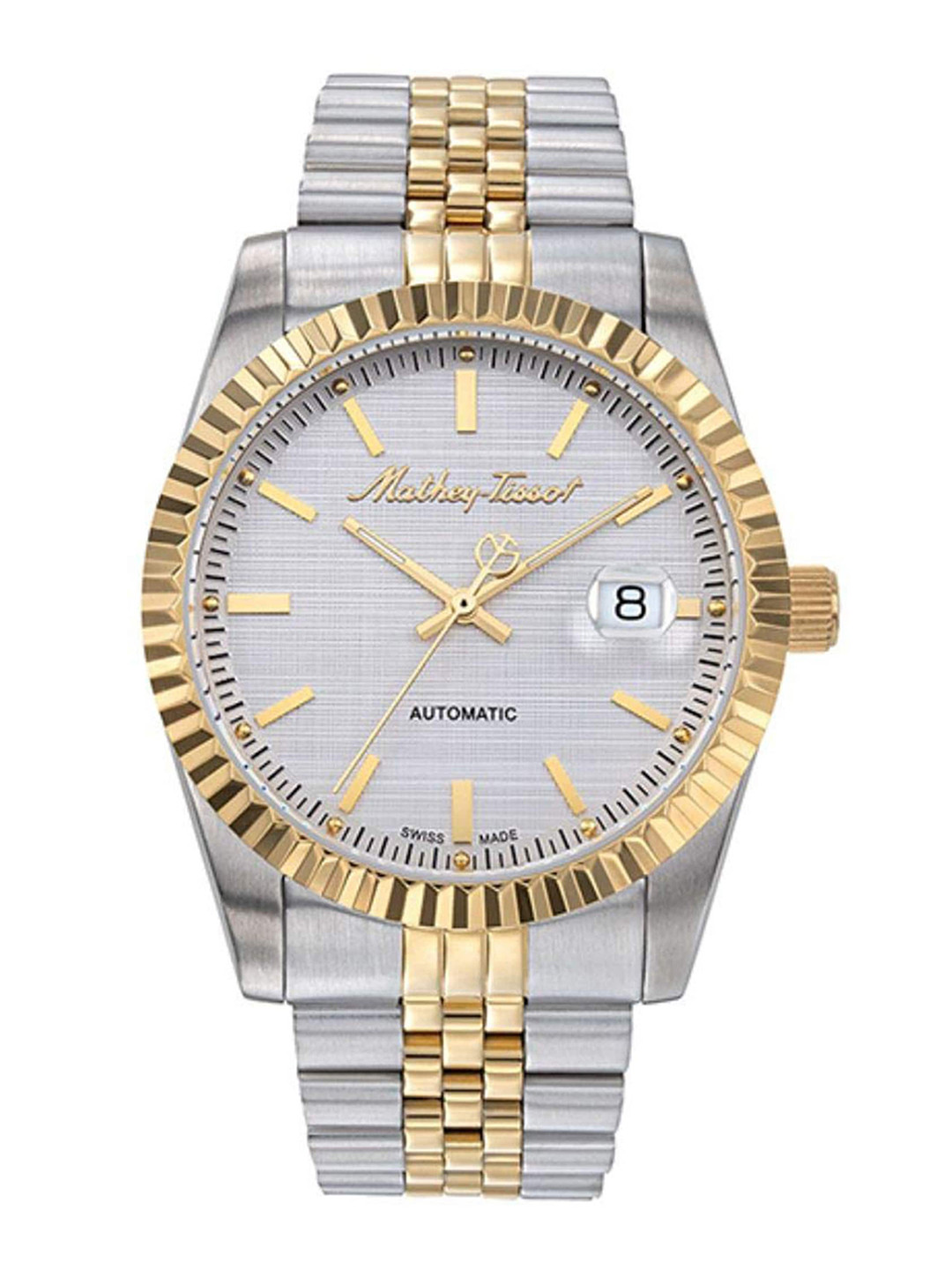 Mathey-Tissot Swiss Made Men Grey Mathy III Automatic Analogue Watch H1810ATBI