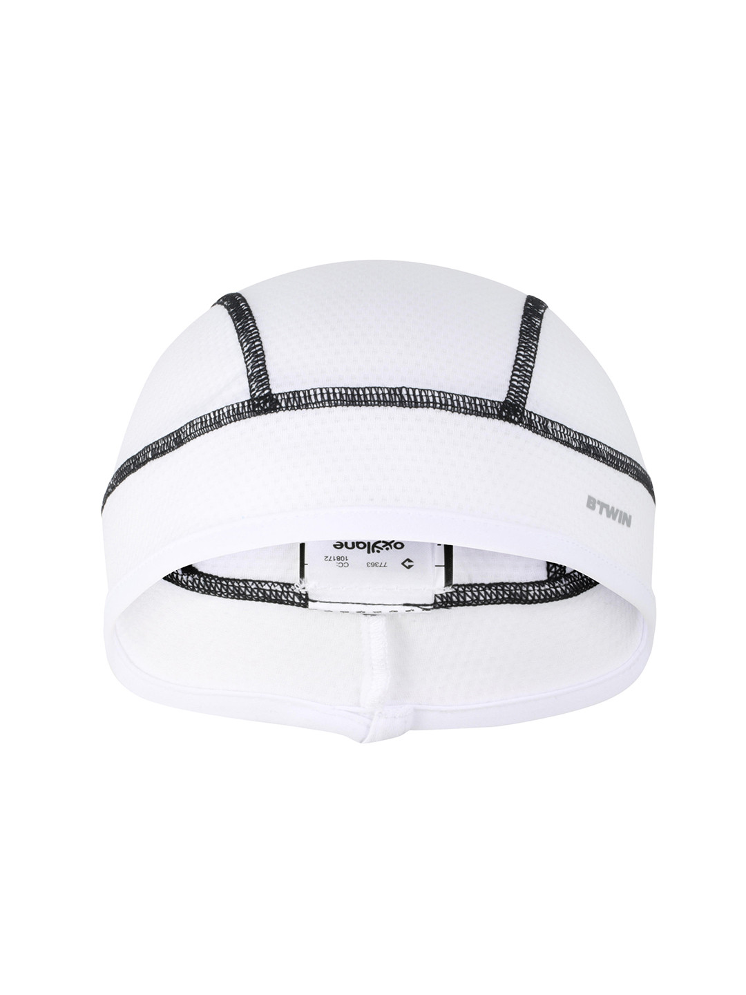 Decathlon VAN RYSEL Men White & Black Self Design Beanie