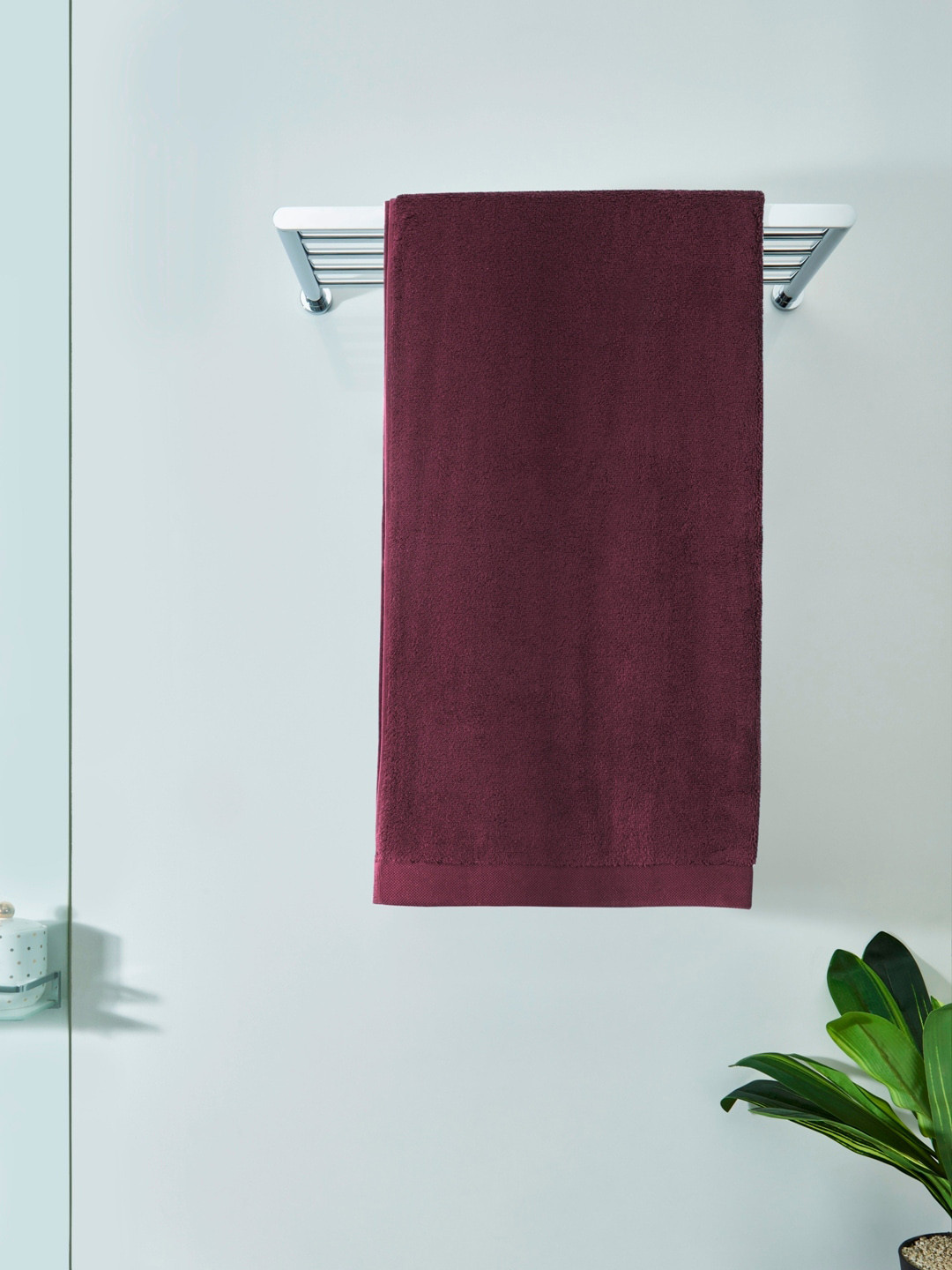 DDecor Magenta-Pink Solid 600 GSM Bath Towels
