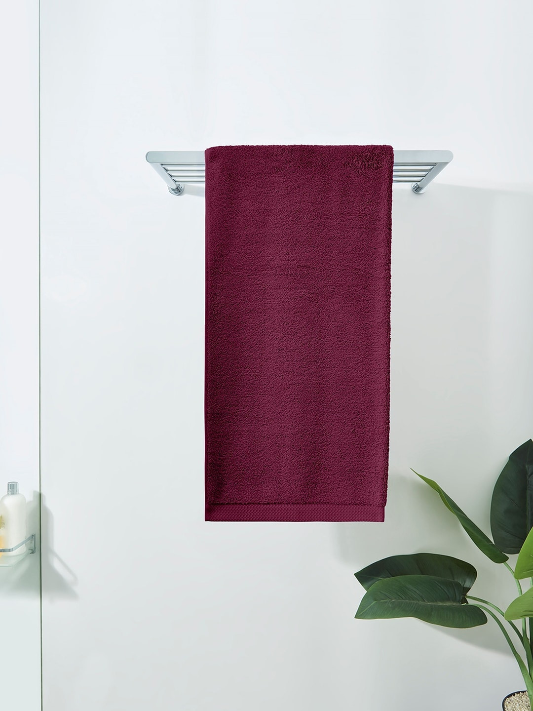 DDecor Magenta-Pink Solid 550 GSM Bath Towel