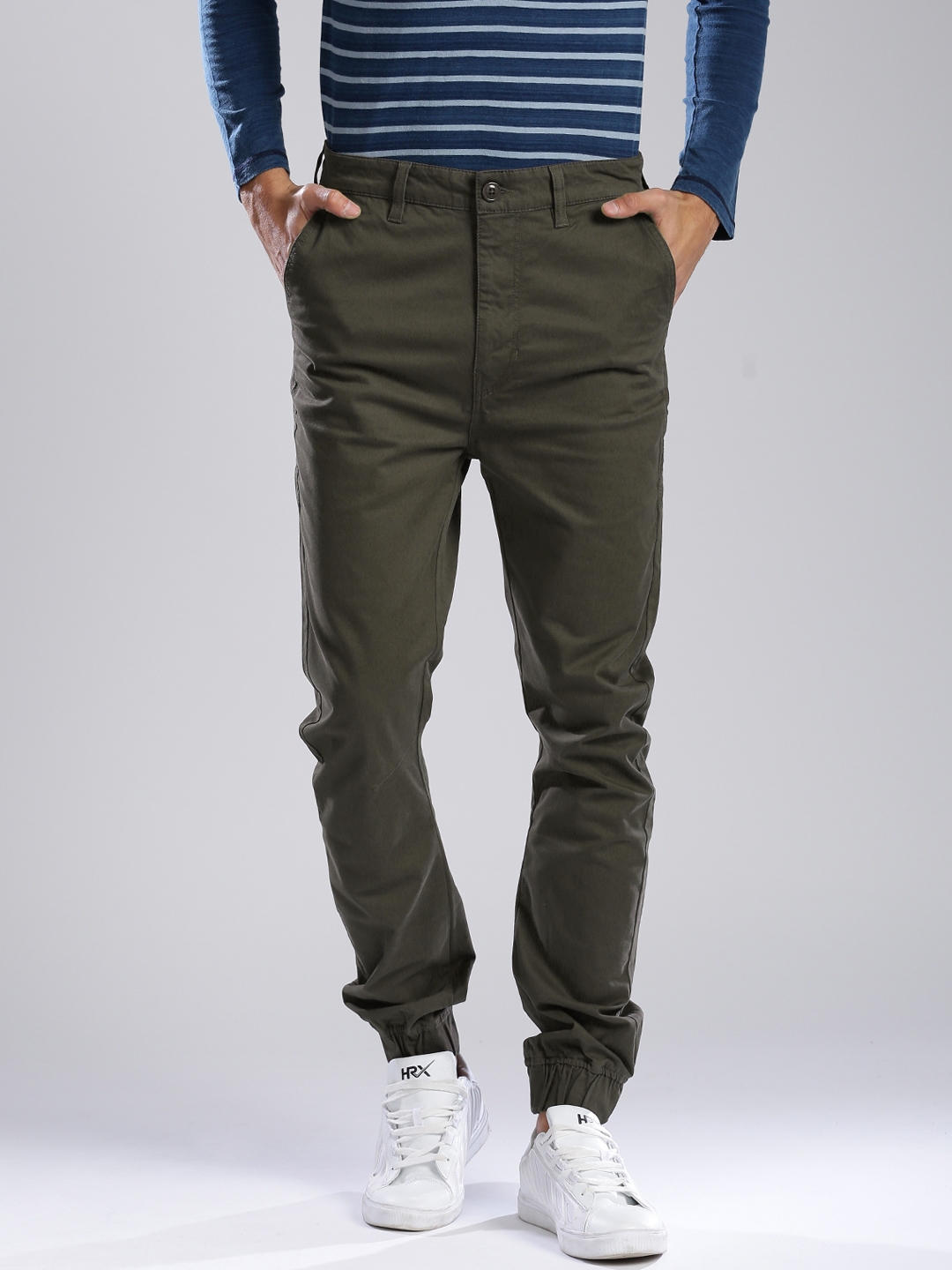 Buy HRX By Hrithik Roshan Grey Cargo Trousers  Trousers for Men 1383392   Myntra