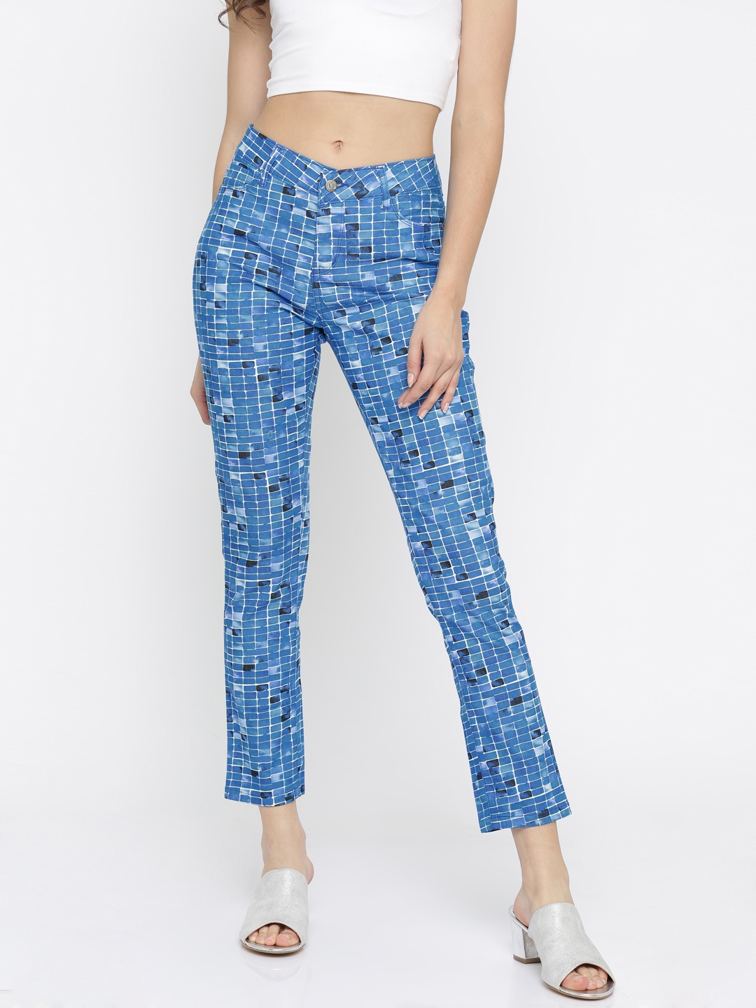 MultiColoured Mid Rise Floral Print Trousers