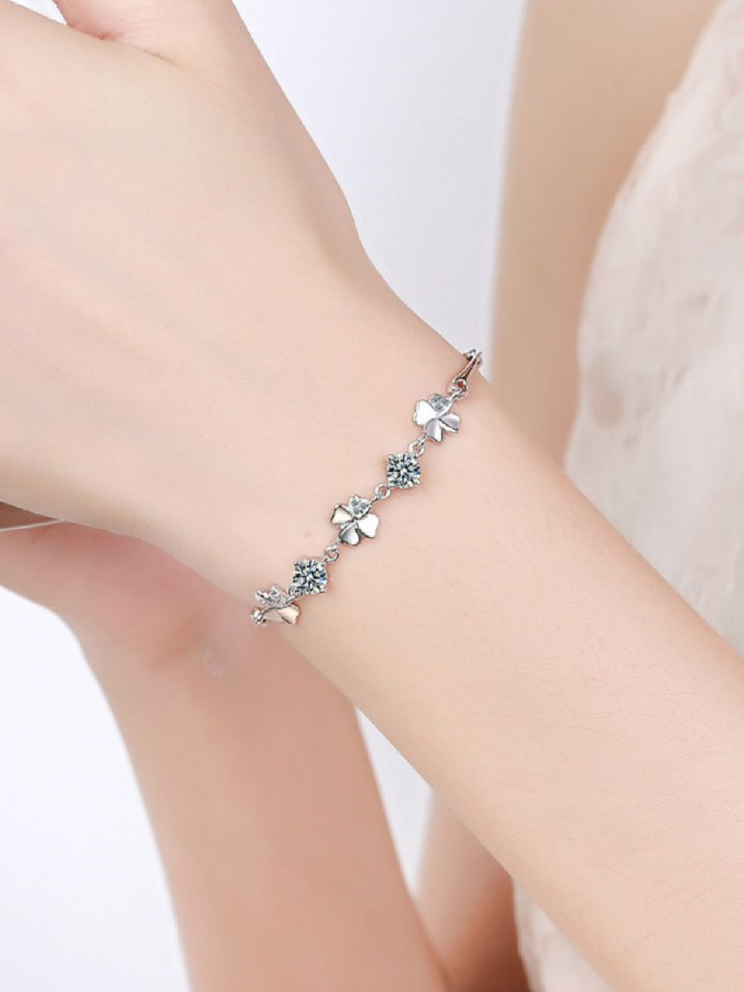 AQUASTREET 18K Rhodium-Plated & Silver-Toned Link Bracelet