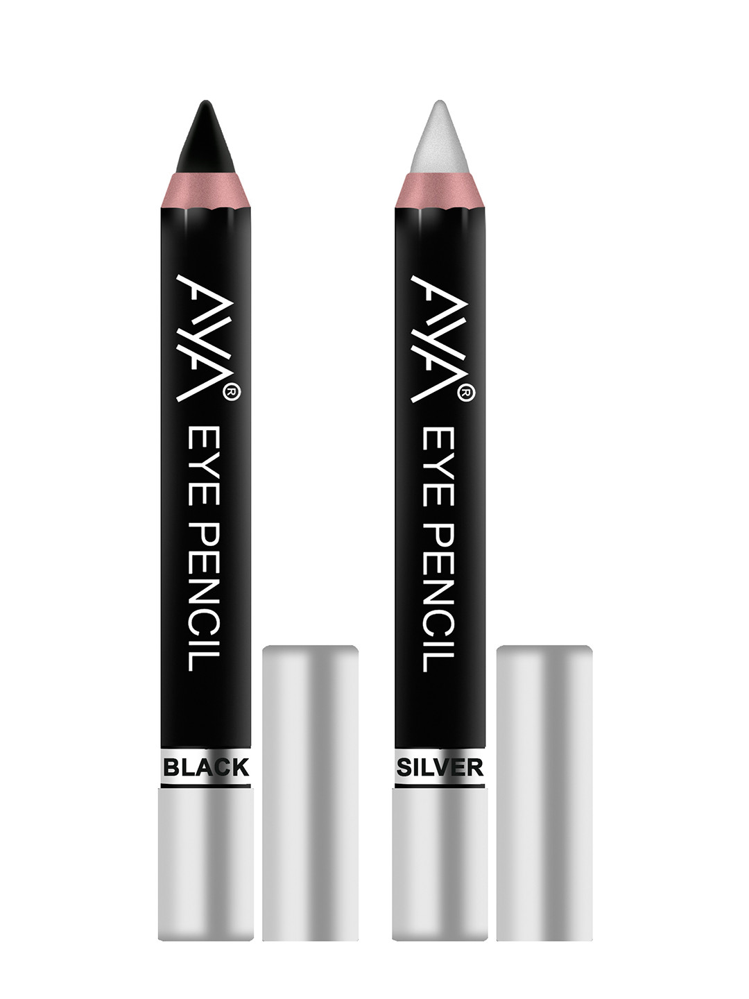 AYA Set of 2 Eye Liner Kajal (Black and Silver) - 2.8g each