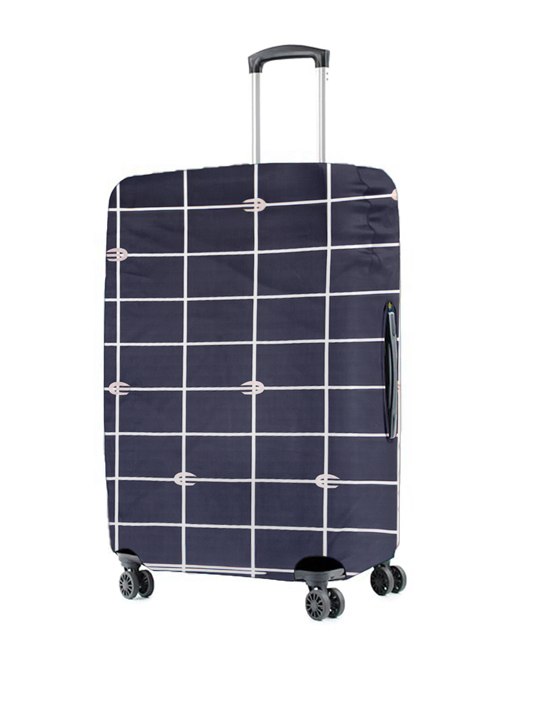 Cortina Navy Blue & White Grey Printed Protective Small Trolley Bag Cover