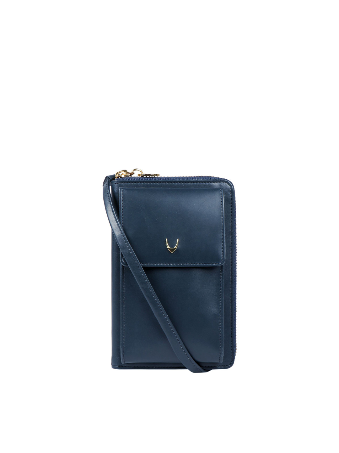 Hidesign Women Teal Solid Zip Around Wallet