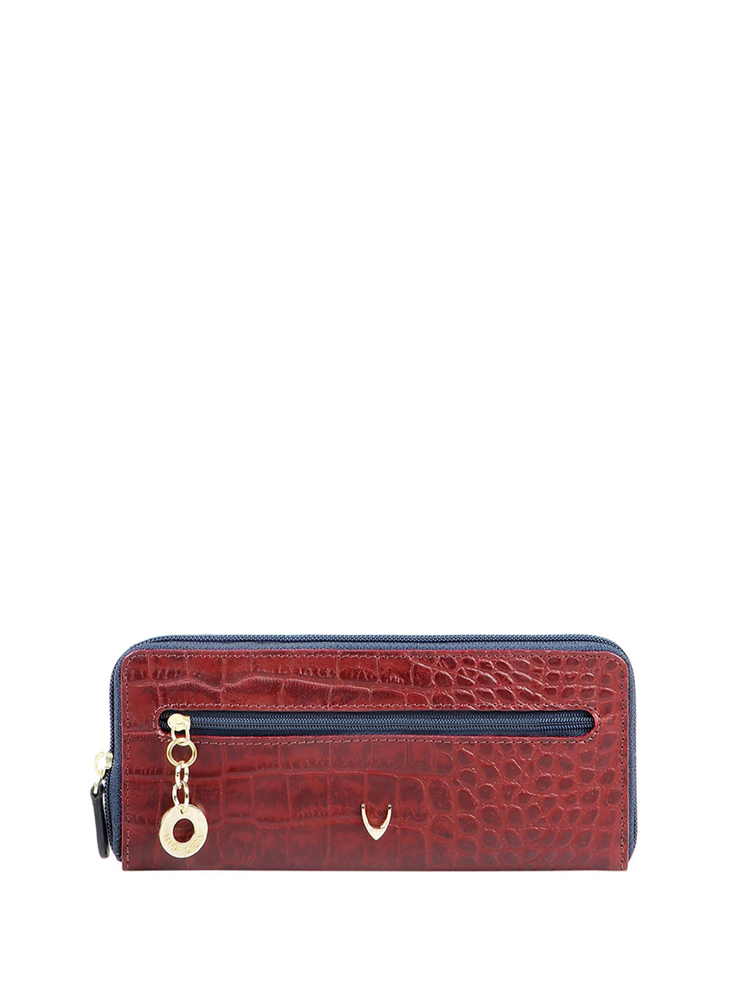 Hidesign Women Maroon Textured Leather Zip Around Wallet