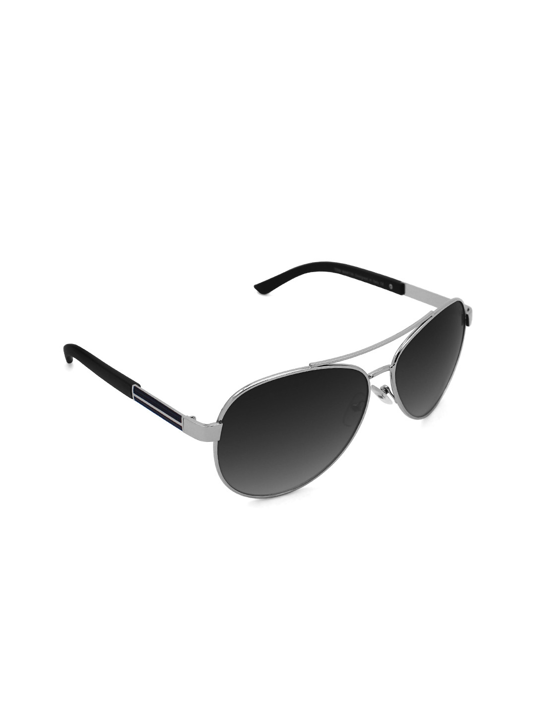 Tom Martin Unisex Black Lens & Silver-Toned Aviator Sunglasses TM-1685SM-A-SMBLK