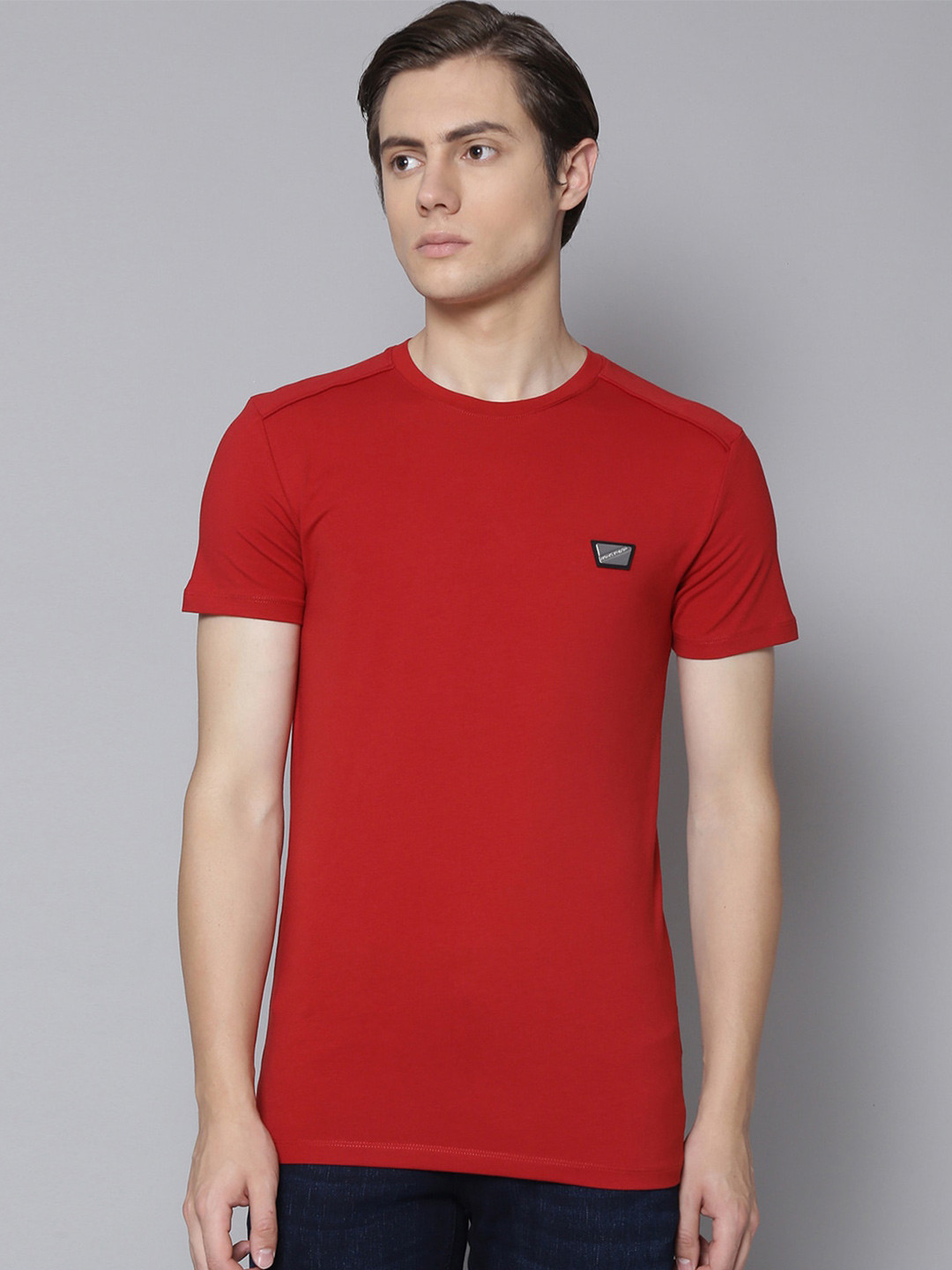 Antony Morato Men Red Solid Round Neck T-shirt