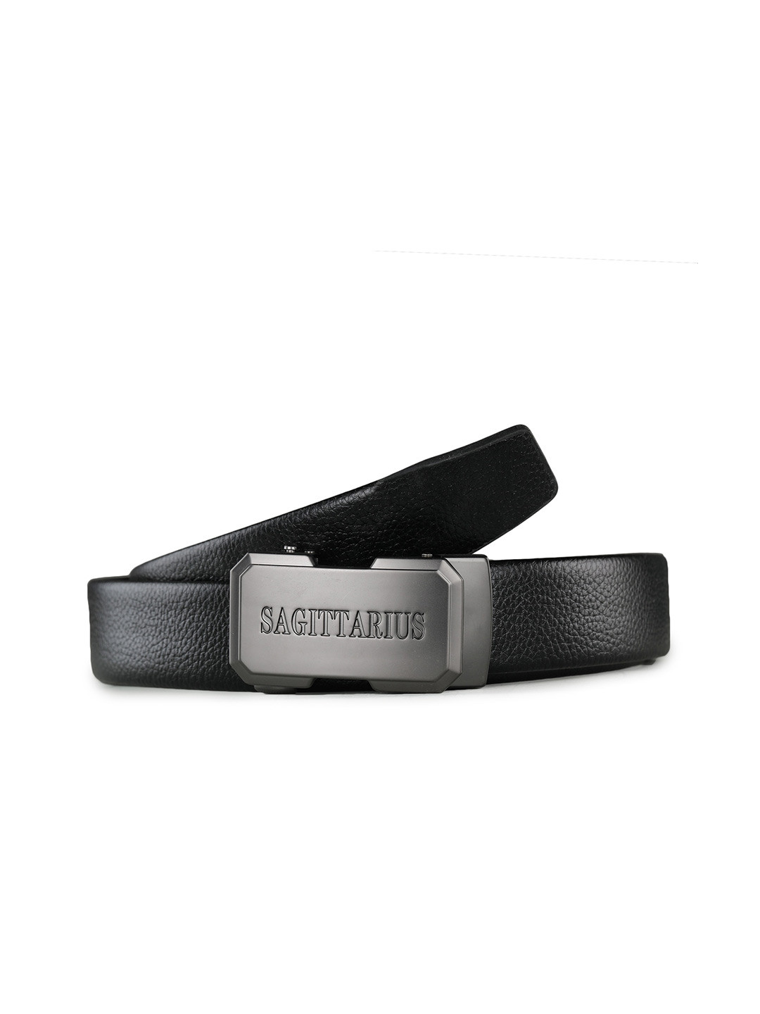 Kastner Men Black Solid Sagittarius Buckle Belt