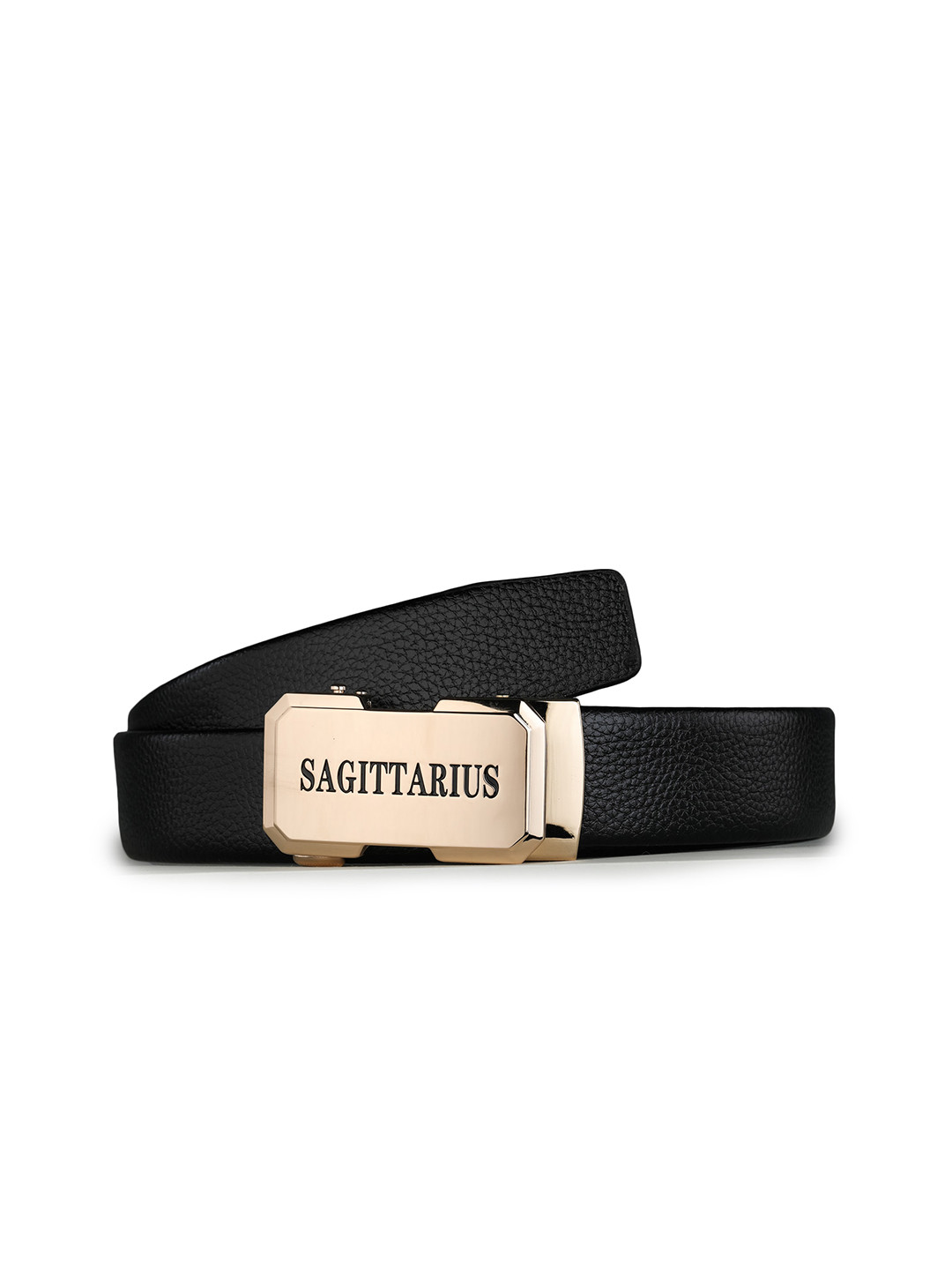 Kastner Men Black Solid Sagittarius Buckle Belt