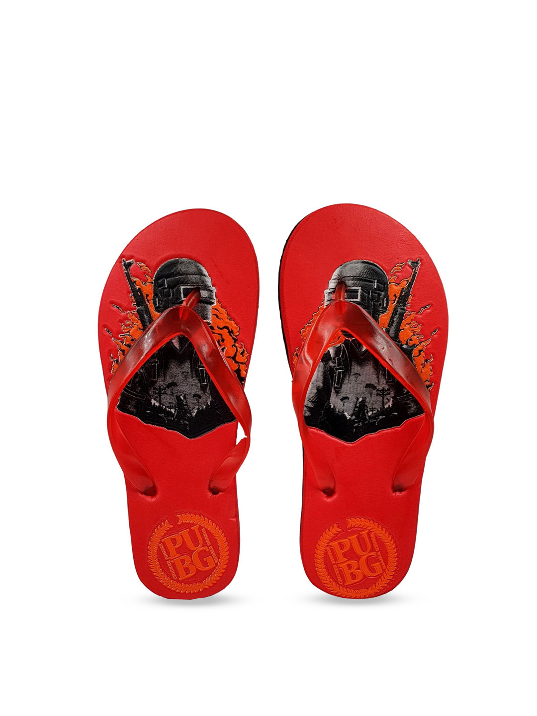Pampy Angel Men Red & Black PUBG Printed Water Resistant Room Slippers