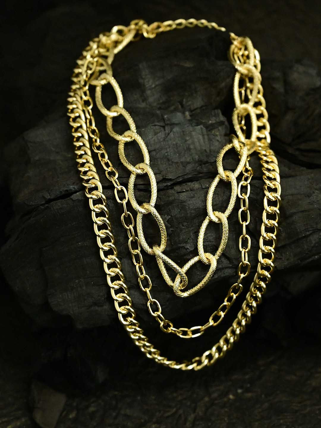 justpeachy Gold Gold-Plated Layered Chain