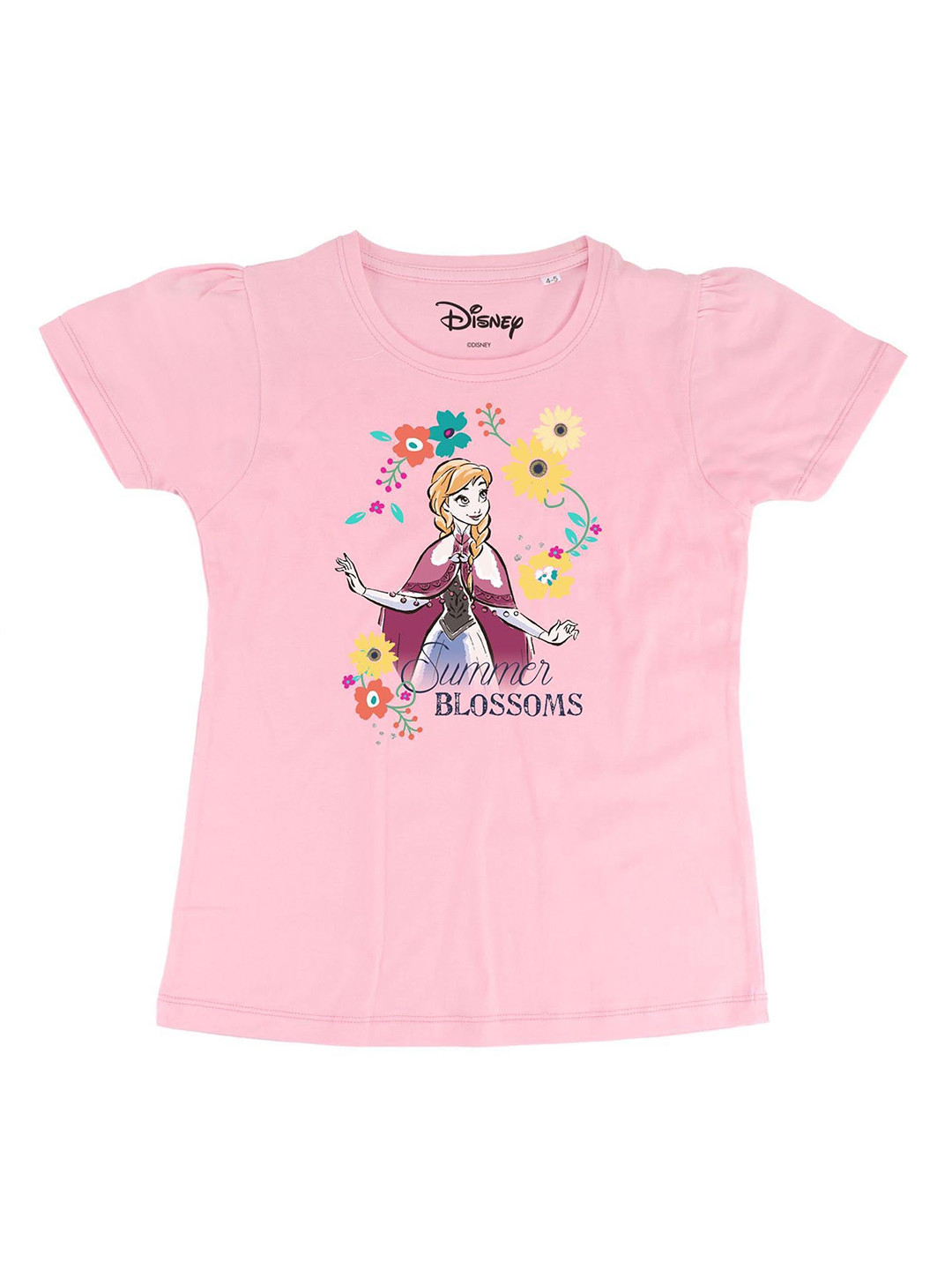 Frozen Girls Pink Printed Round Neck T-shirt