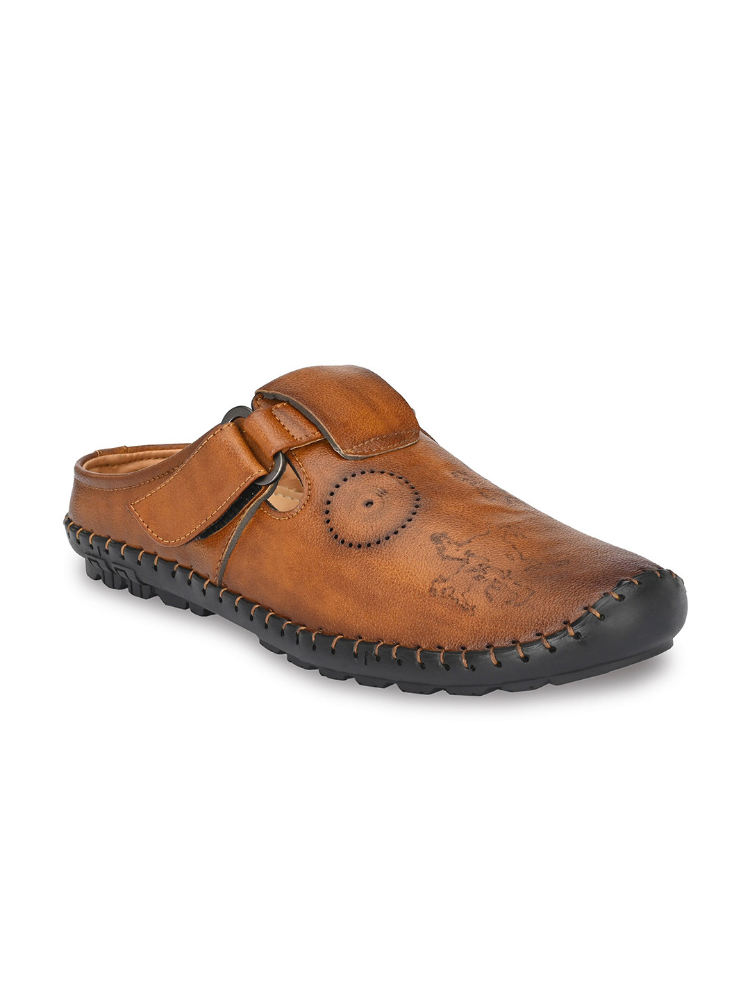 BUCIK Men Tan Brown Comfort Sandals