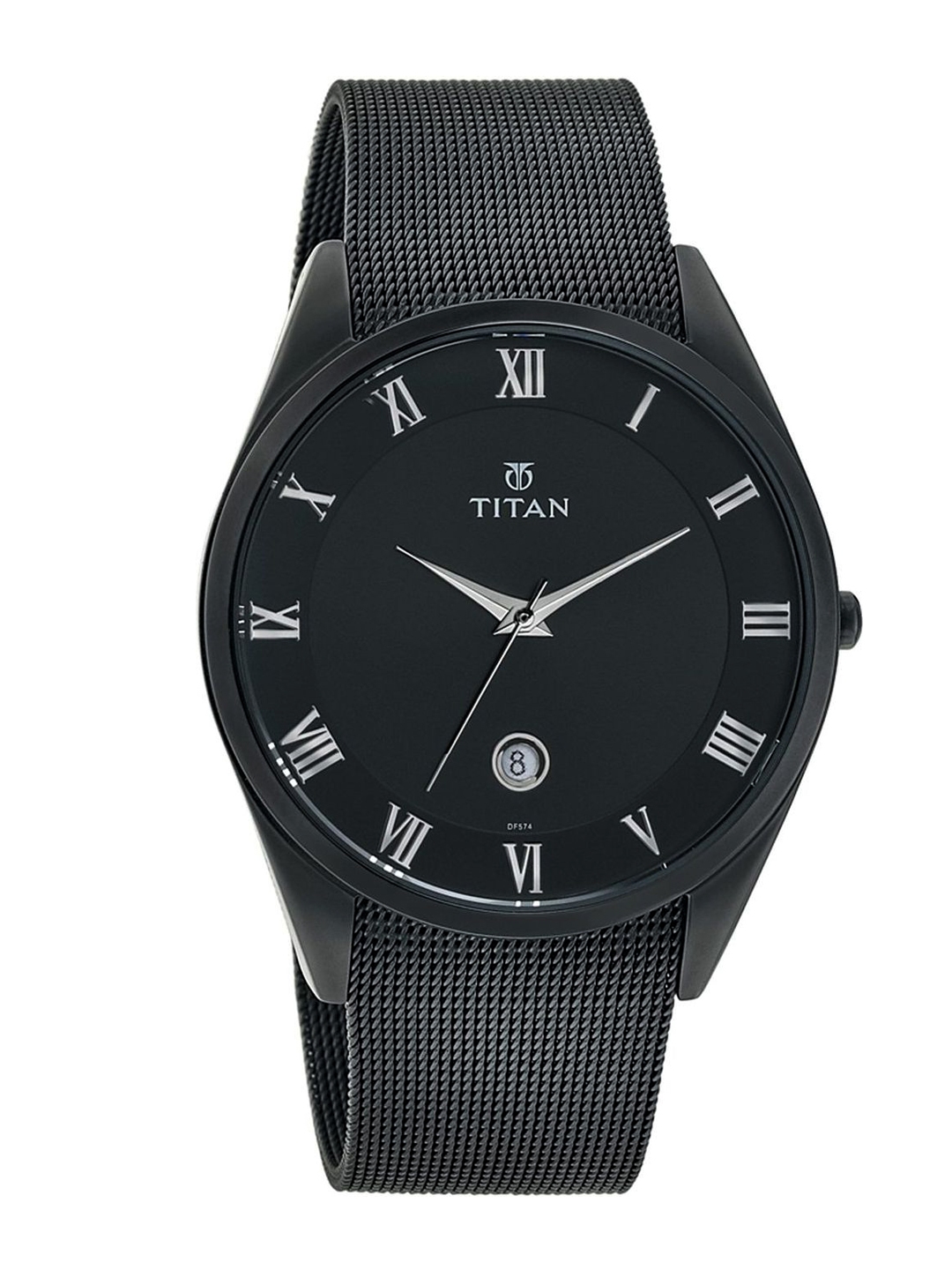 black chain titan watch