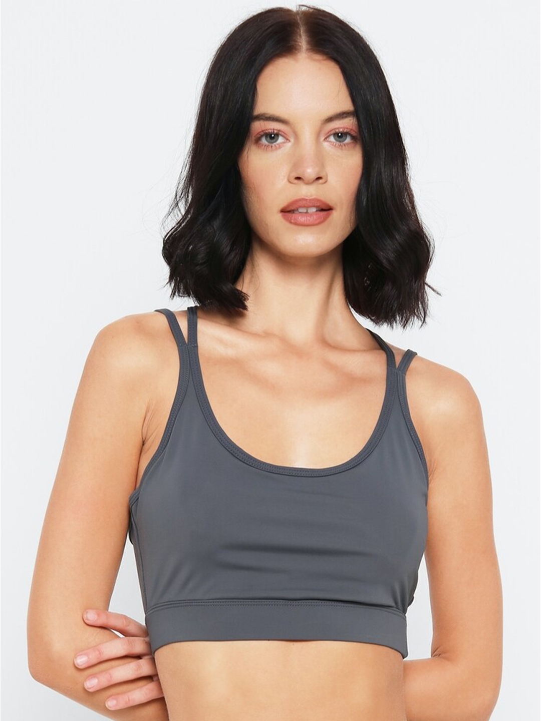 Buy Forever 21 Grey Non Wired Non Padded Sports Bra for Women