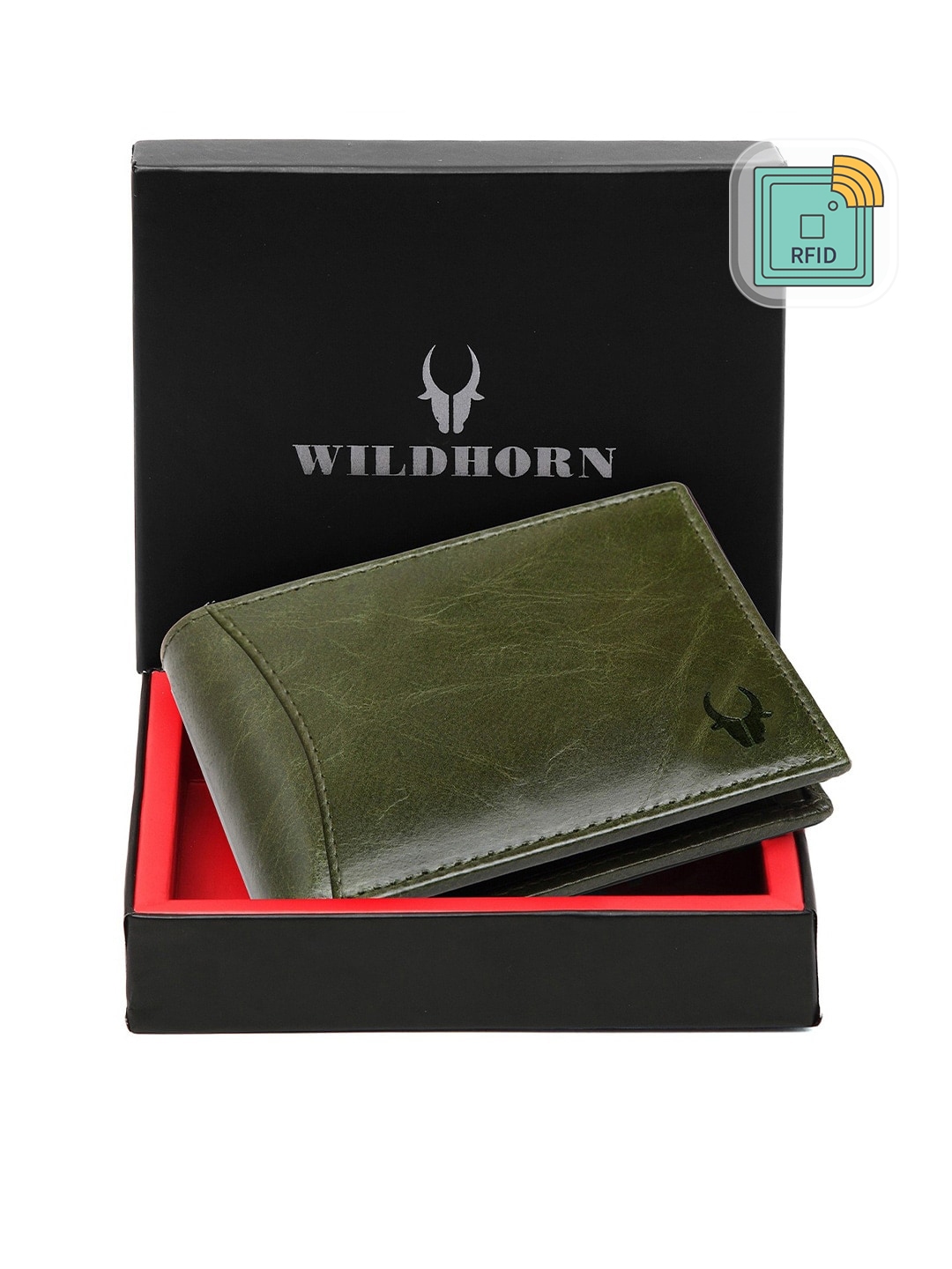 Buy WildHorn Men Green Textured Two Fold Leather Wallet Wallets for Men 14150698 Myntra