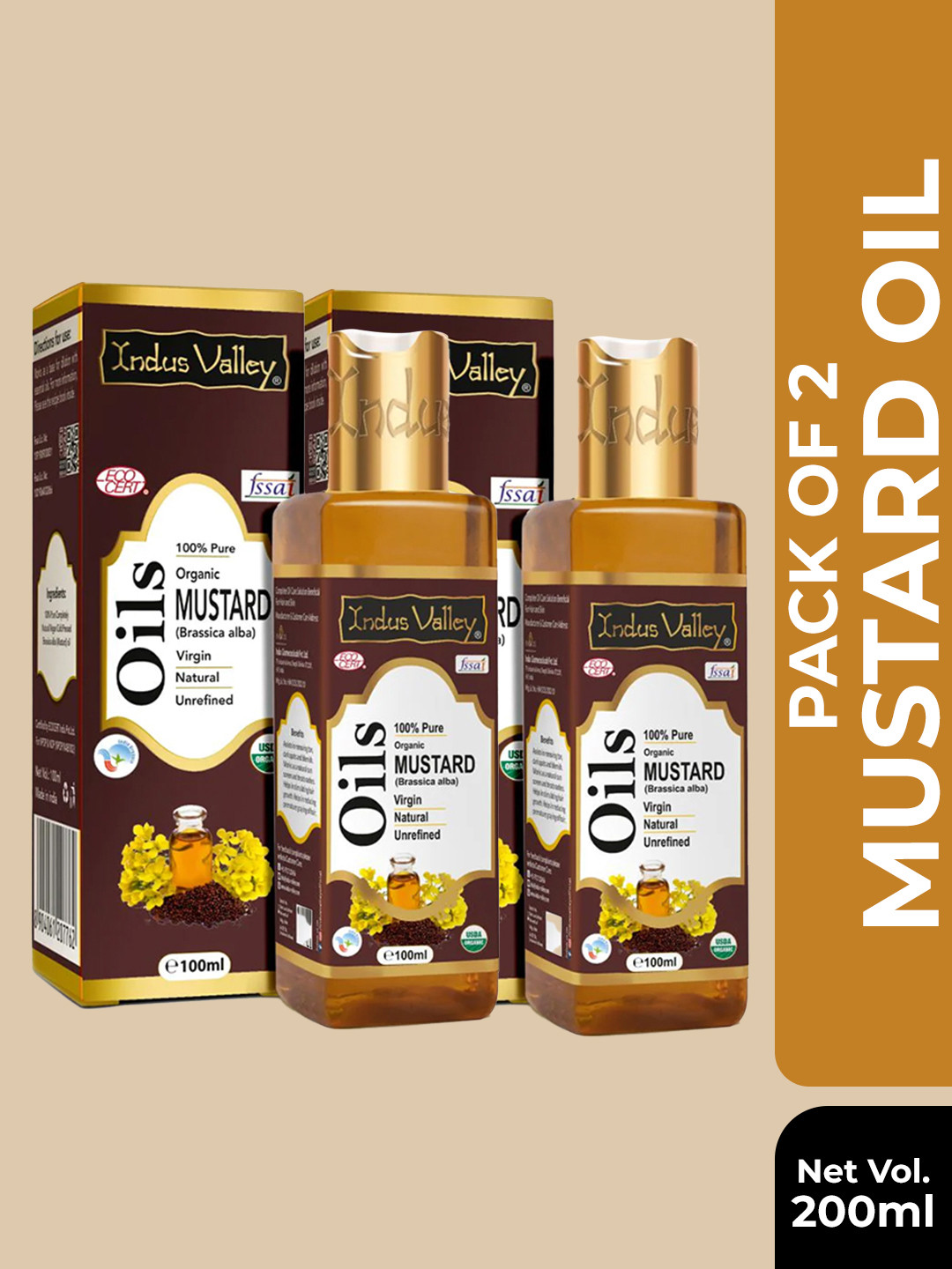 Indus Valley Pack of 2 Mustard Carrier Oil 100 ml