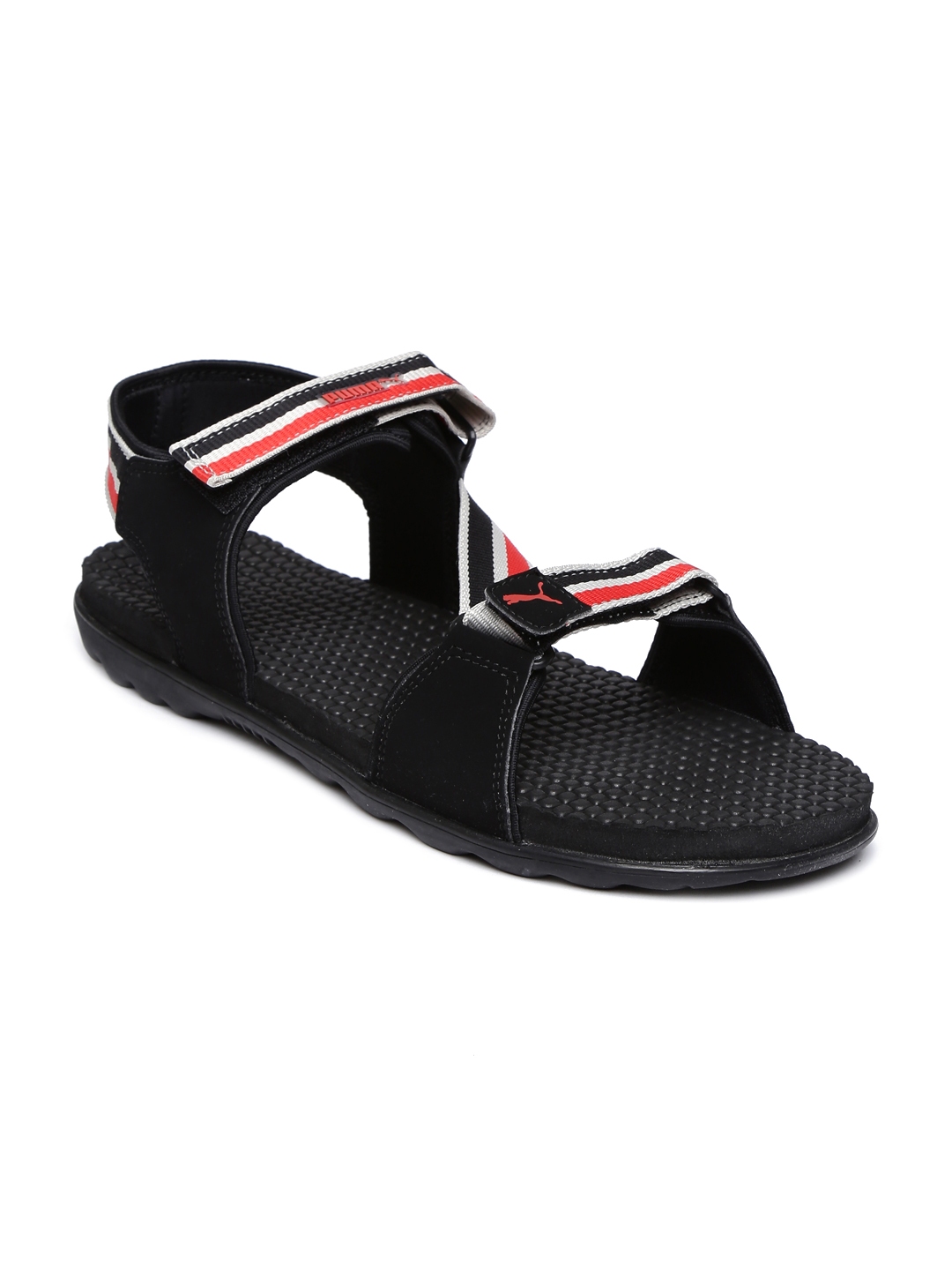 Buy Puma Men Black Red Striped Silicis Mesh Sports Sandals