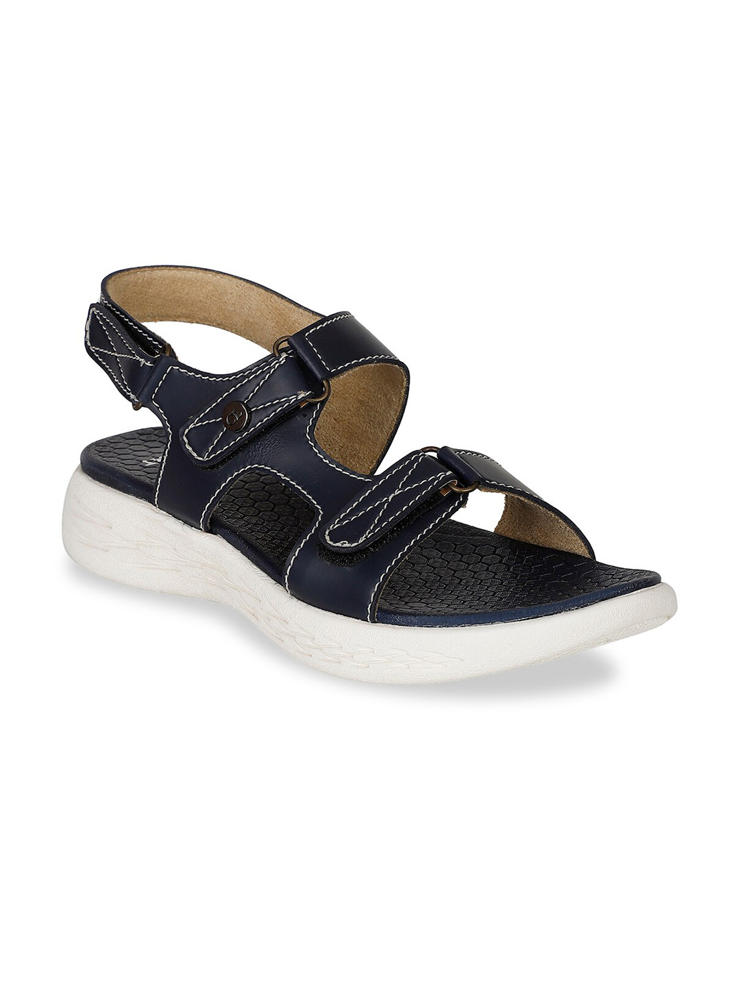Carlton London sports Women Navy Blue Solid Open Toe Flats