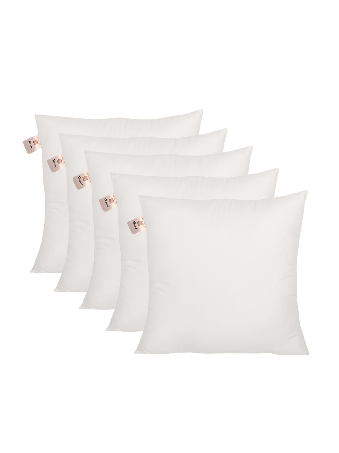 Home-The best is for you Set of 5 White Square Microfibre Filled Vacuum Packed Cushion