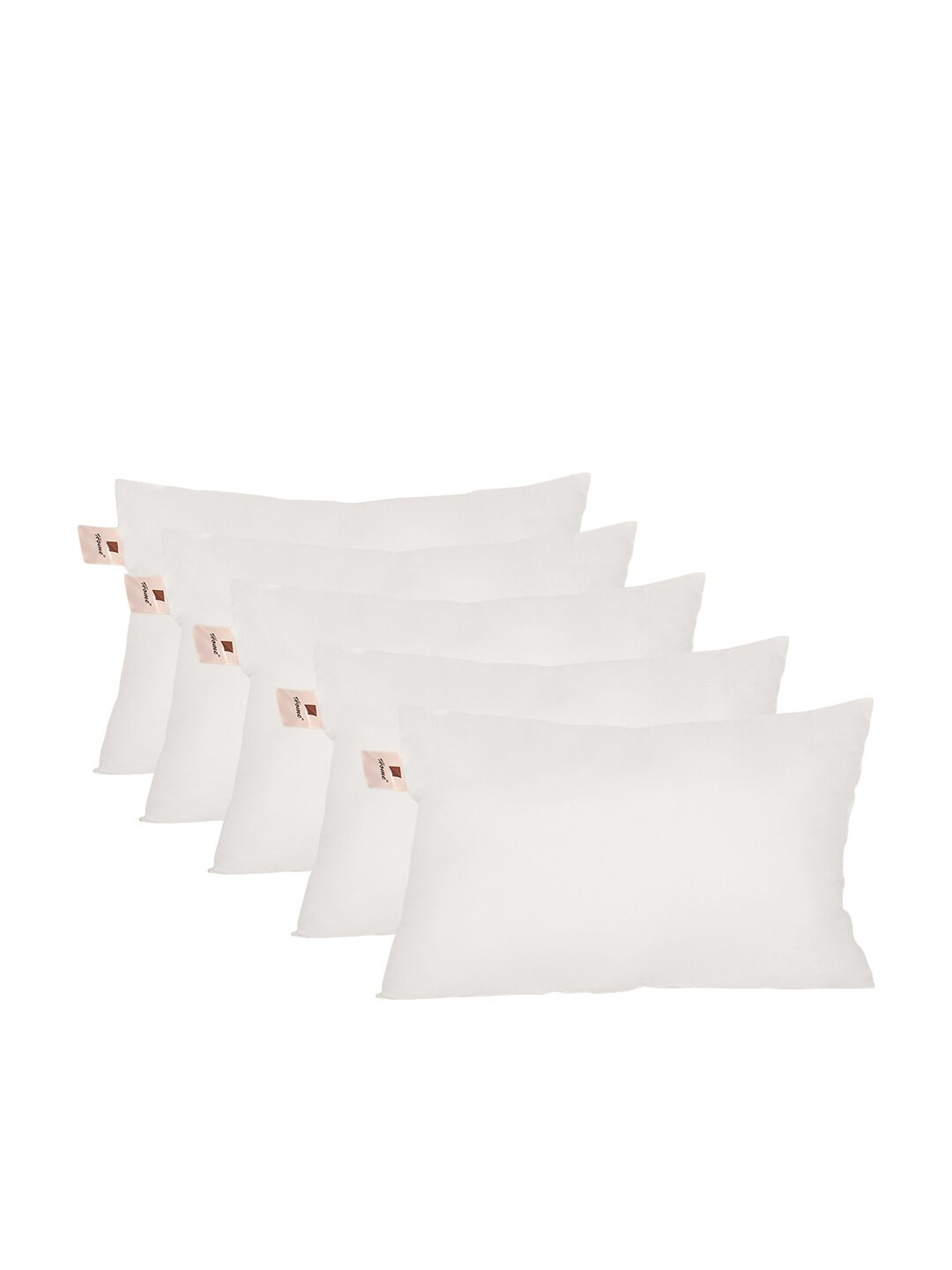 Home Pack of 5 White Solid Micro Cushion Pillows